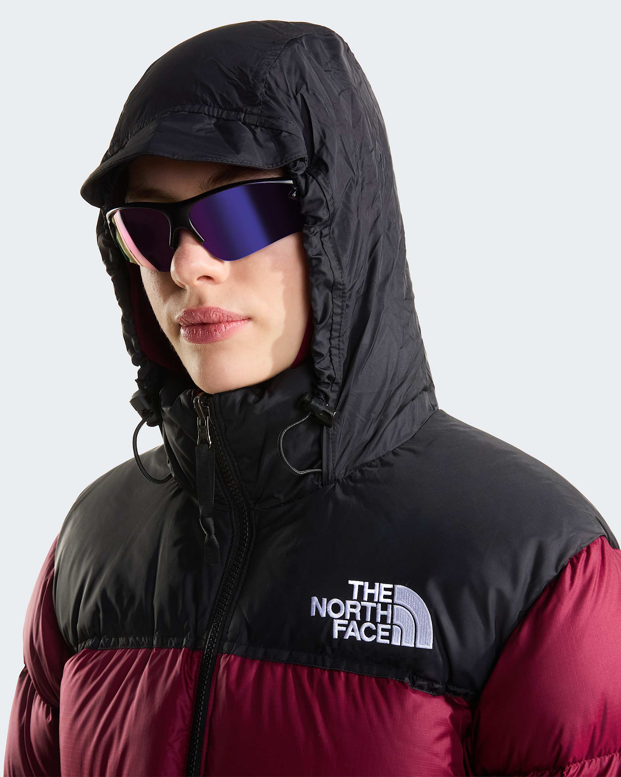 1996 Retro Nuptse Jacke für Damen – Burgundy Crush-TNF Black