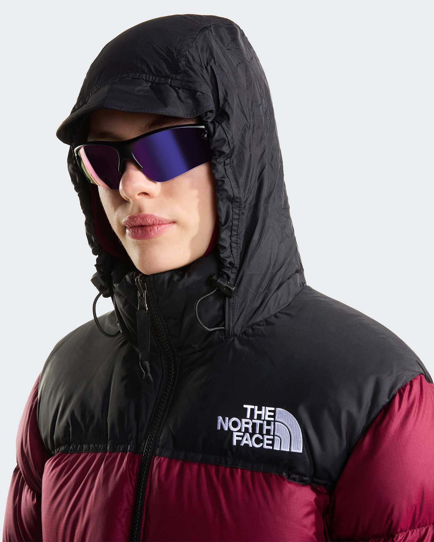 1996 Retro Nuptse Jacke für Damen – Burgundy Crush-TNF Black