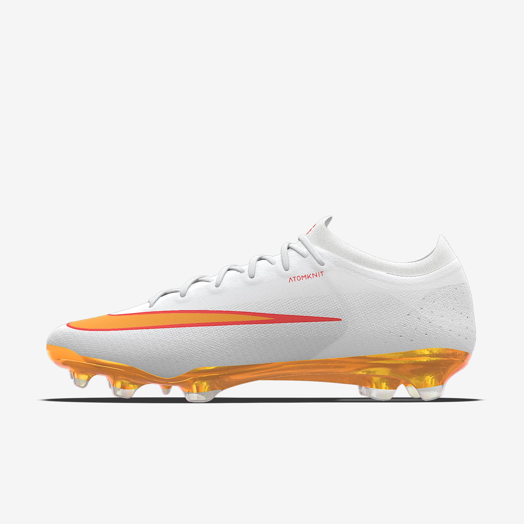 Nike Mercurial Vapor 17 Elite By You personalisierbarer Low-Top-Fußballschuh für normalen Rasen – Bright Crimson/Weiß [9274715451]