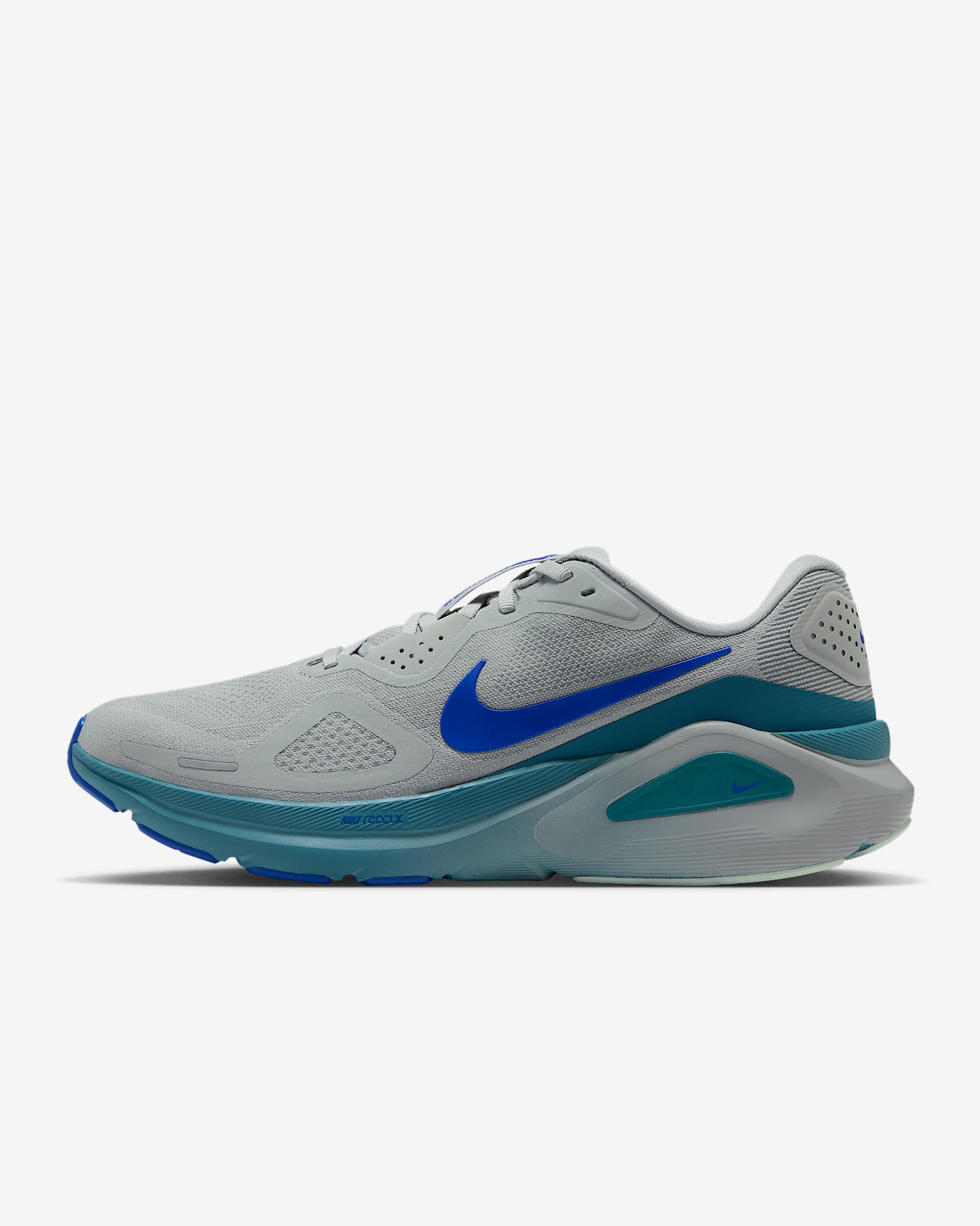 Nike Structure 26 Straßenlaufschuh (Herren) – Grey Mist/Smokey Blue/Racer Blue/Schwarz