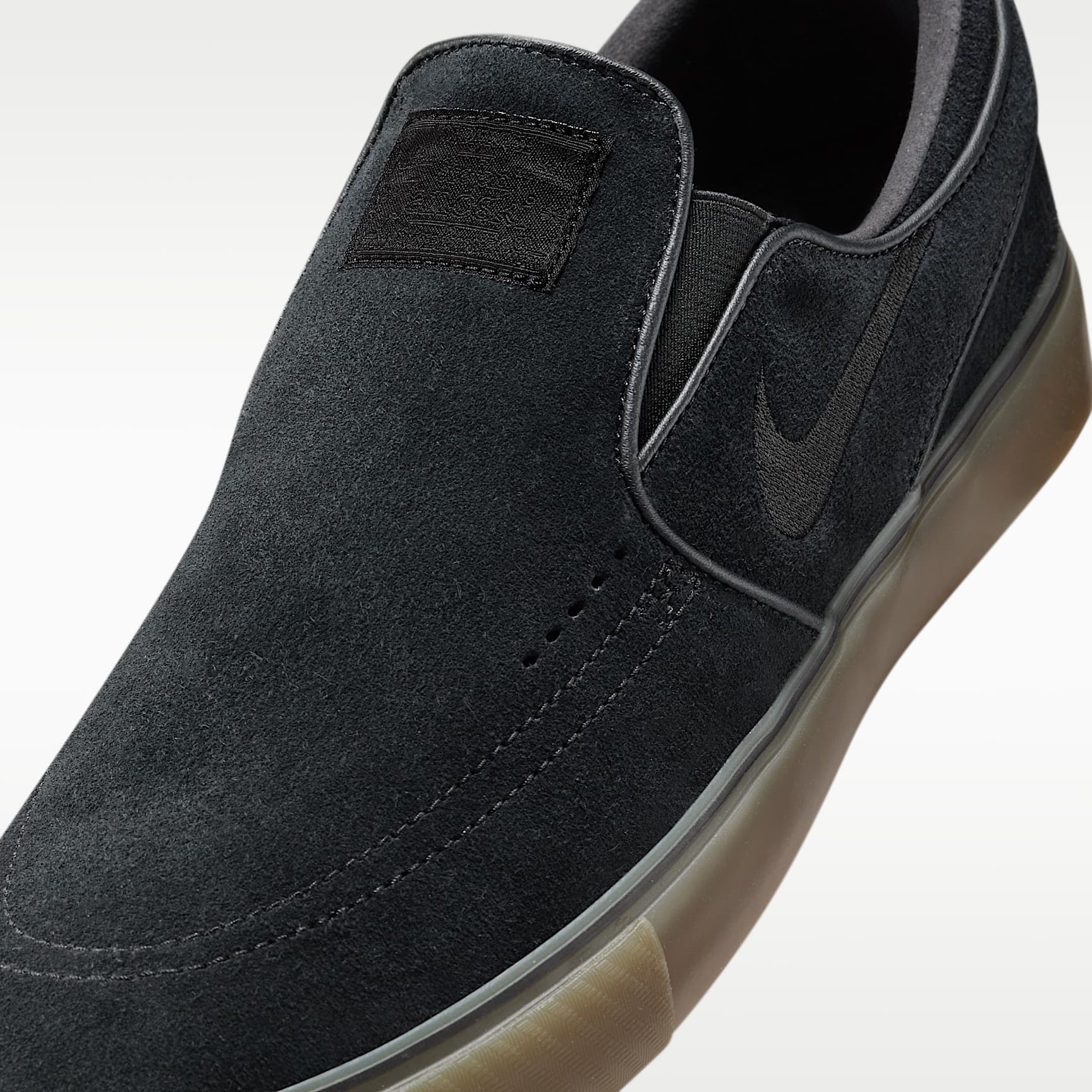 Nike SB Janoski+ Slip Skateboardschuh – Schwarz/Schwarz/Gum Light Brown/Schwarz
