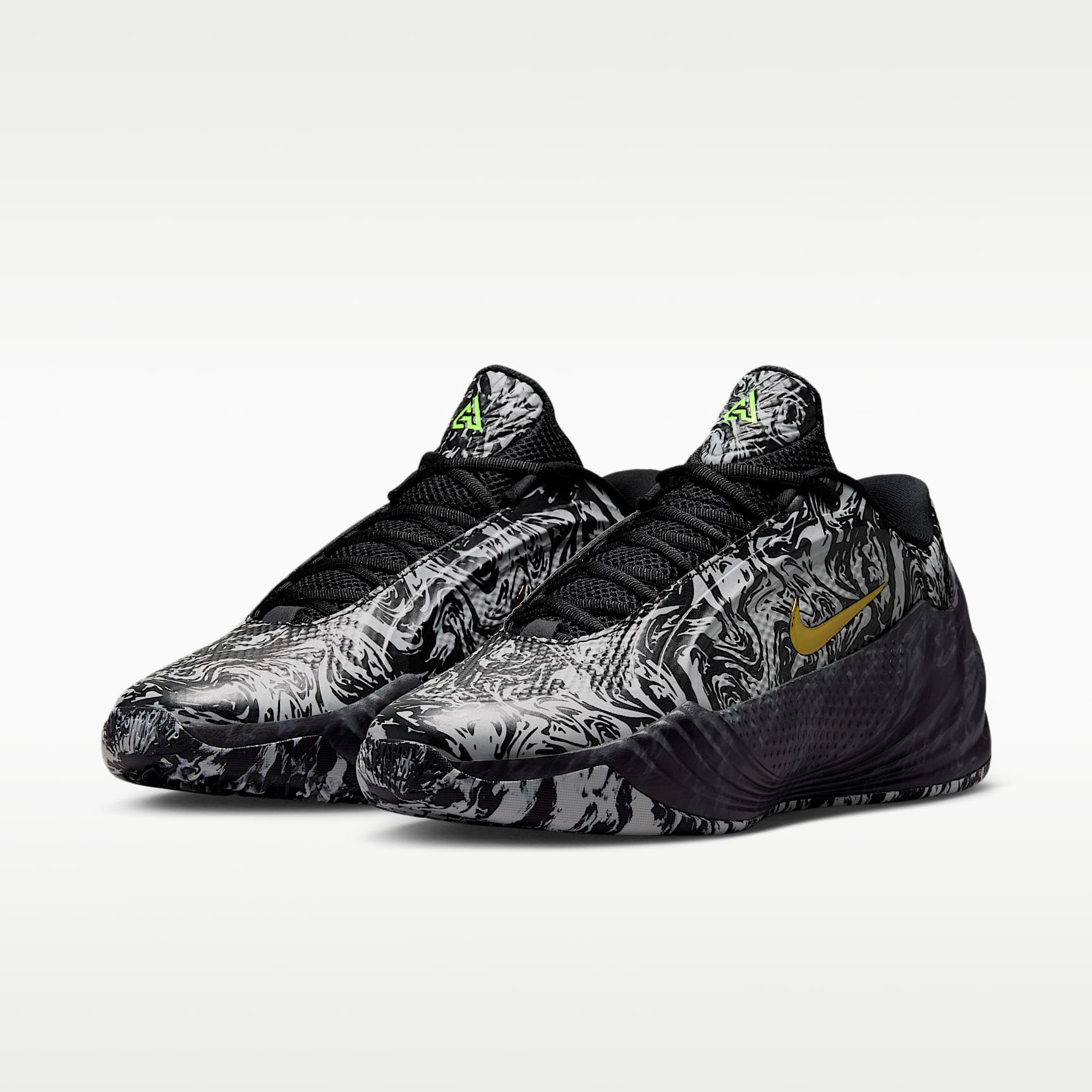 Giannis Freak 8 "Etched in Stone" Basketballschuh – Schwarz/Light Smoke Grey/Volt
