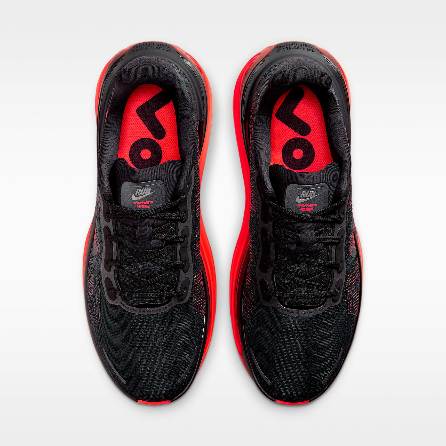 Nike Vomero Premium Straßenlaufschuh (Herren) – Schwarz/Bright Crimson/Schwarz
