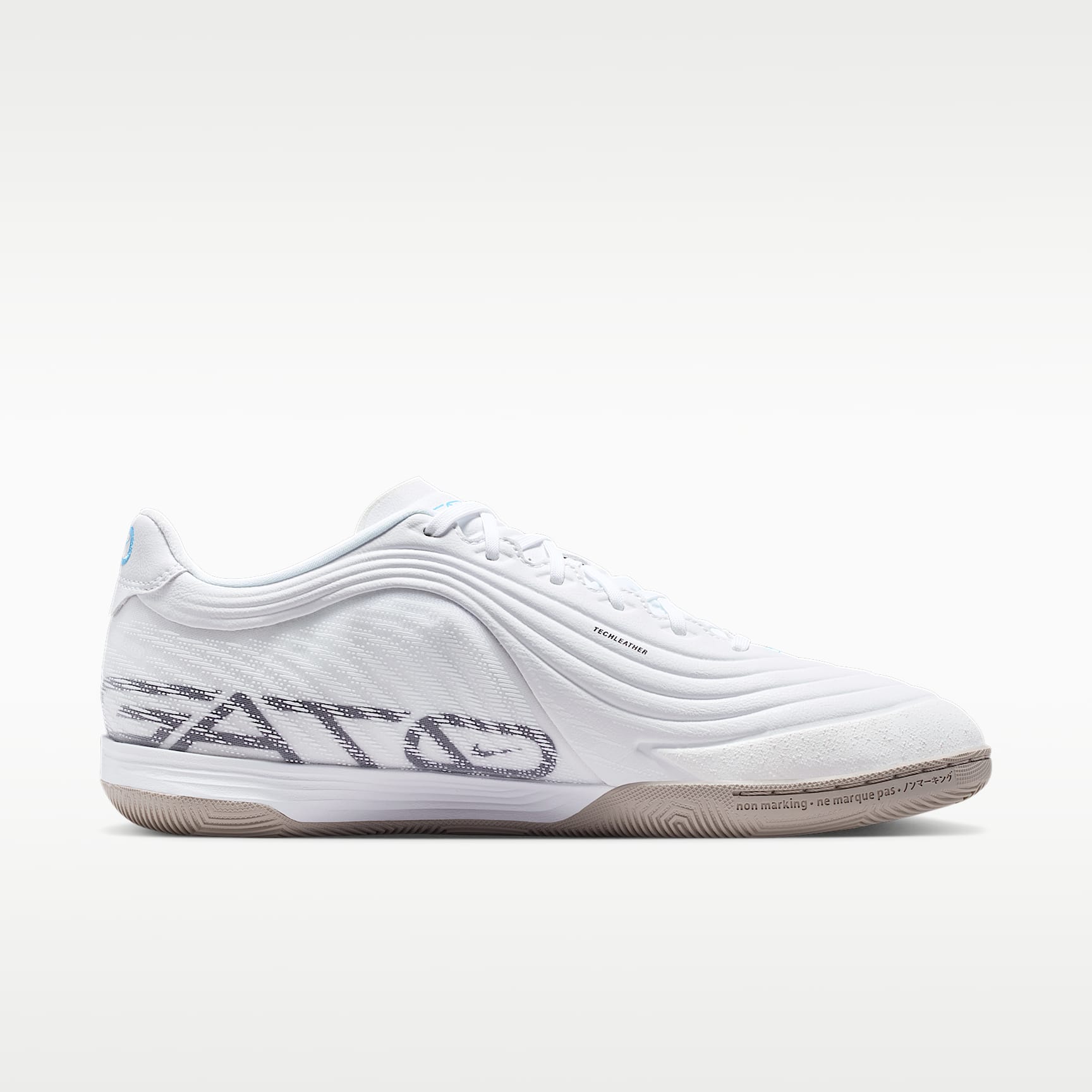 Nike Tiempo Reactgato Low Top Fußballschuh für Hallen- und Hartplätze – Weiß/Shimmer