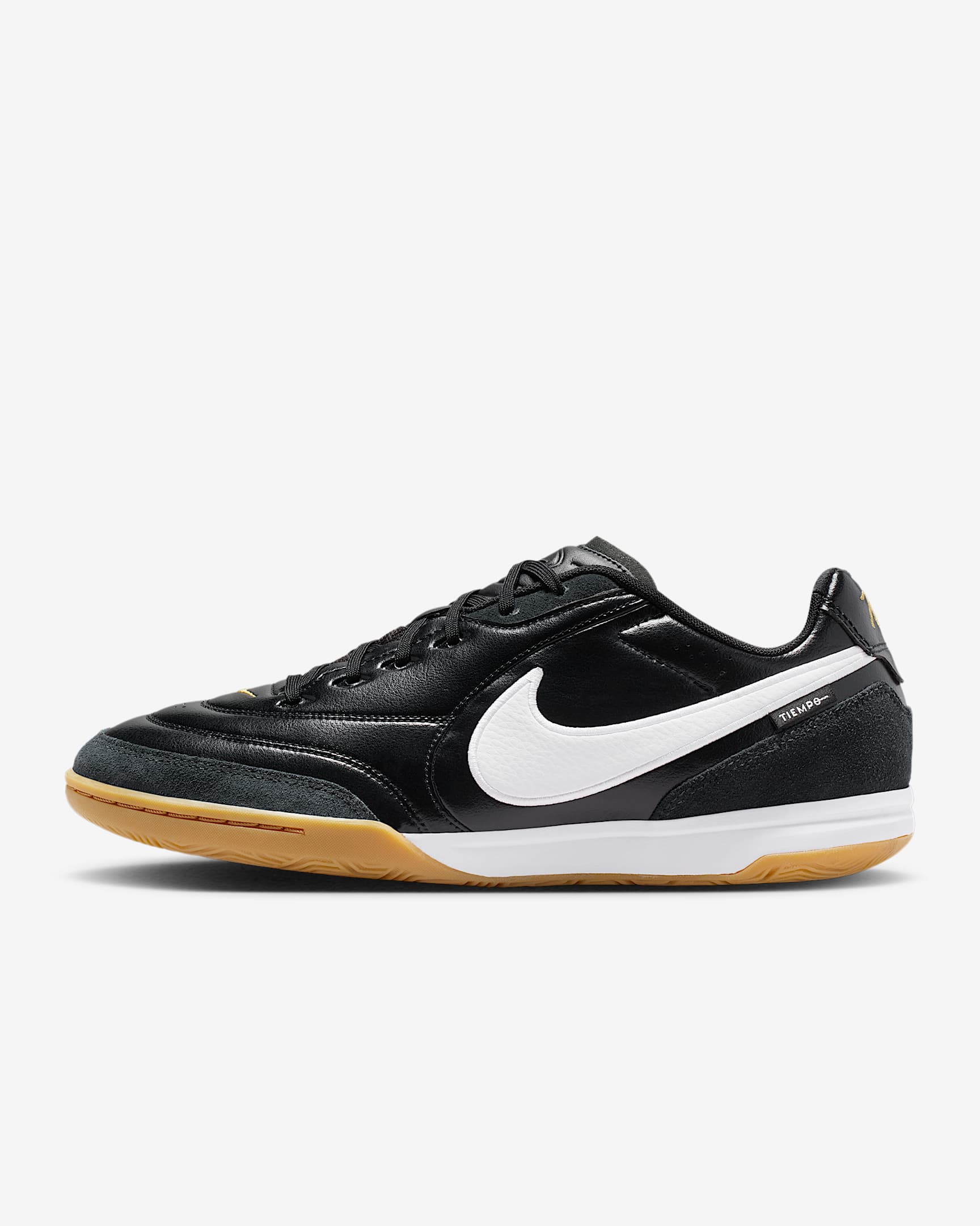 Nike Tiempo Streetgato Low-Top-Fußballschuh für Hallen- und Hartplätze – Schwarz/Weiß