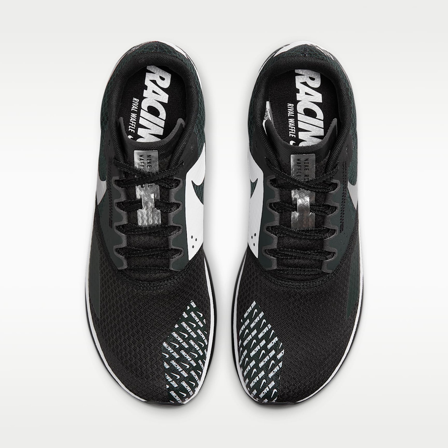 Nike Zoom Rival Waffle 6 Straßen- und Cross-Country-Laufschuhe für Wettkämpfe – Schwarz/Dark Smoke Grey/Weiß/Metallic Silver