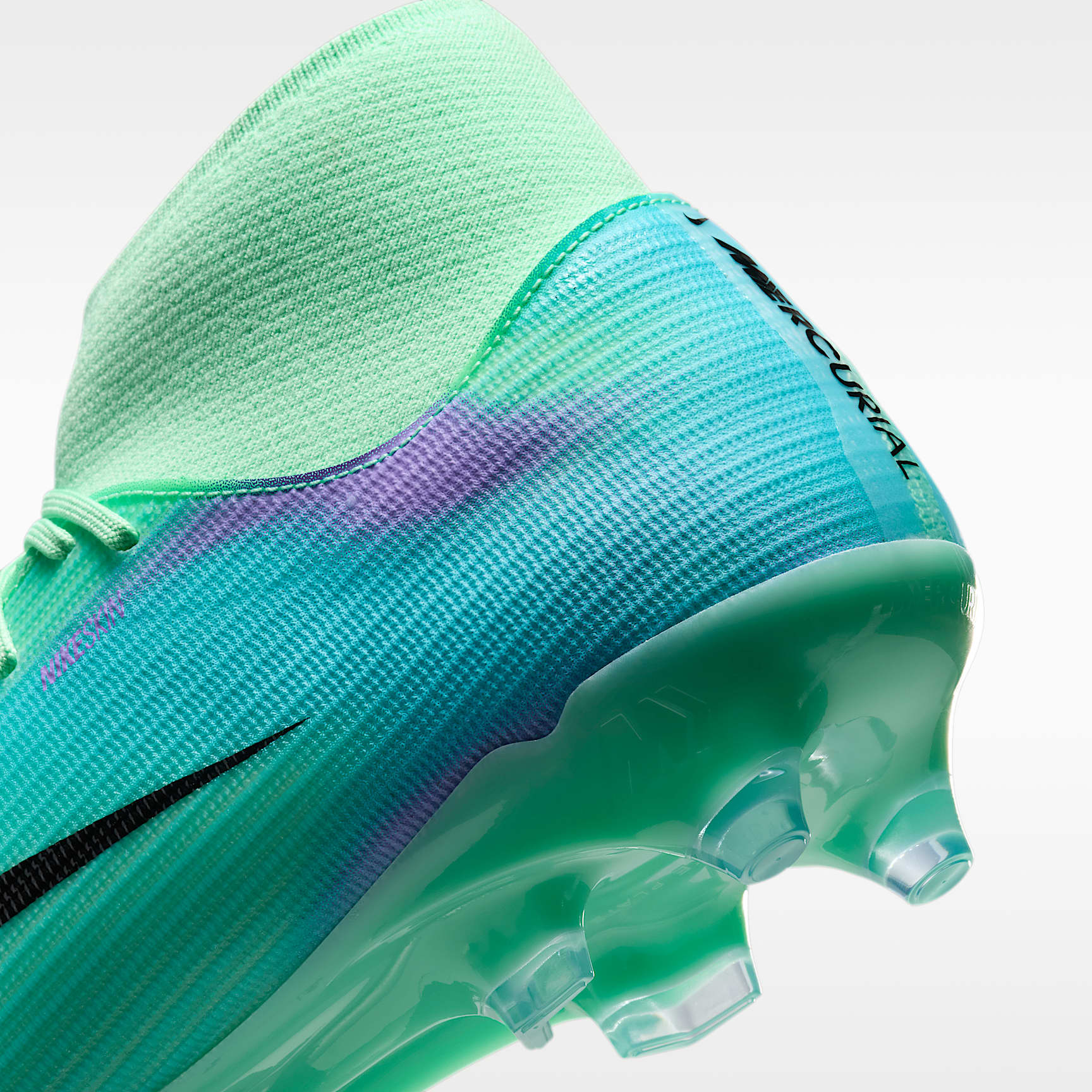 Nike Mercurial Superfly 11 Academy „Sam Kerr“ High-Top-Fußballschuh für verschiedene Böden – Green Glow/Fuchsia Dream/Lagoon Pulse/Schwarz