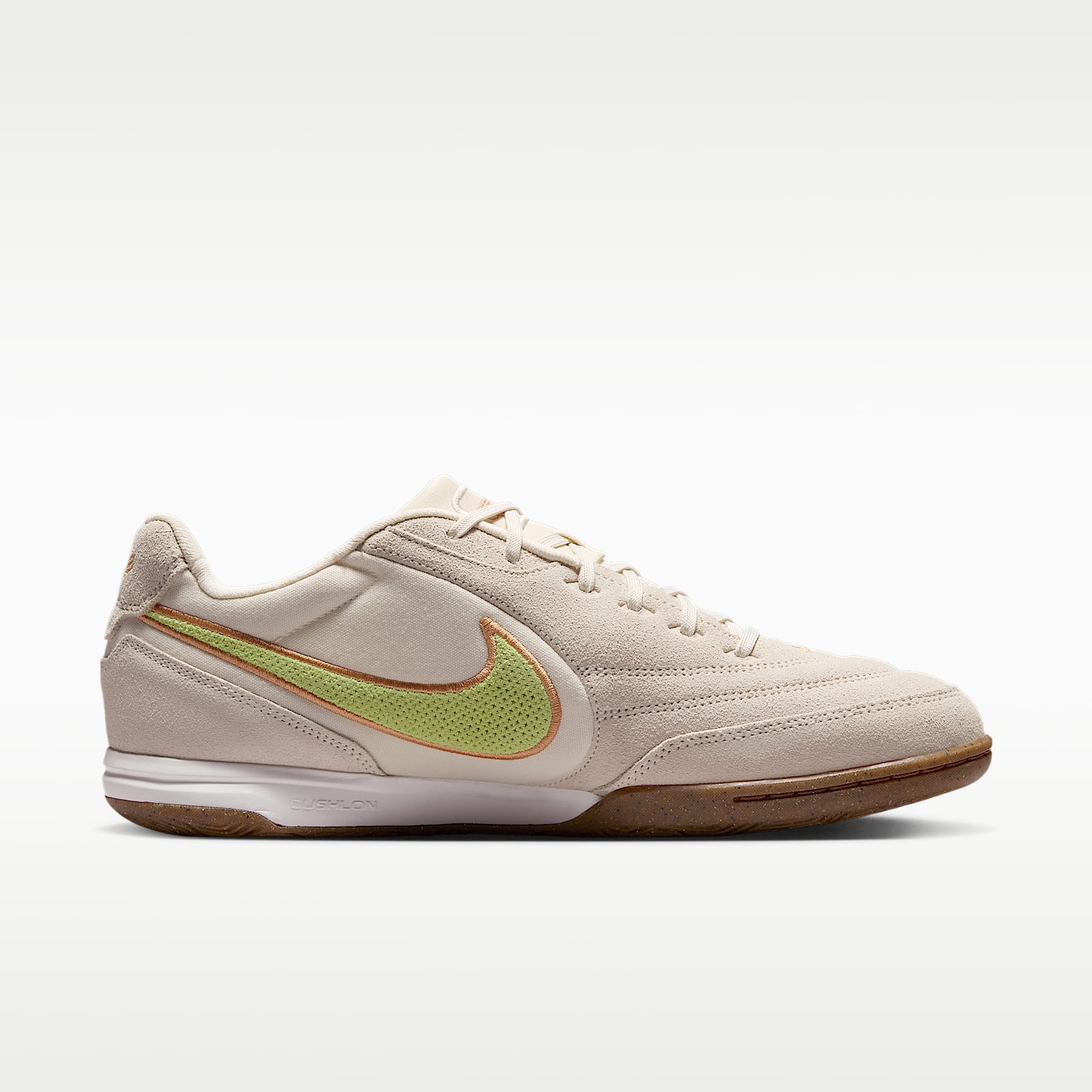 Nike Tiempo Streetgato PRM Low-Top-Fußballschuh für Hallen- und Hartplätze – Chalk/Moon Particle/Lemon Venom