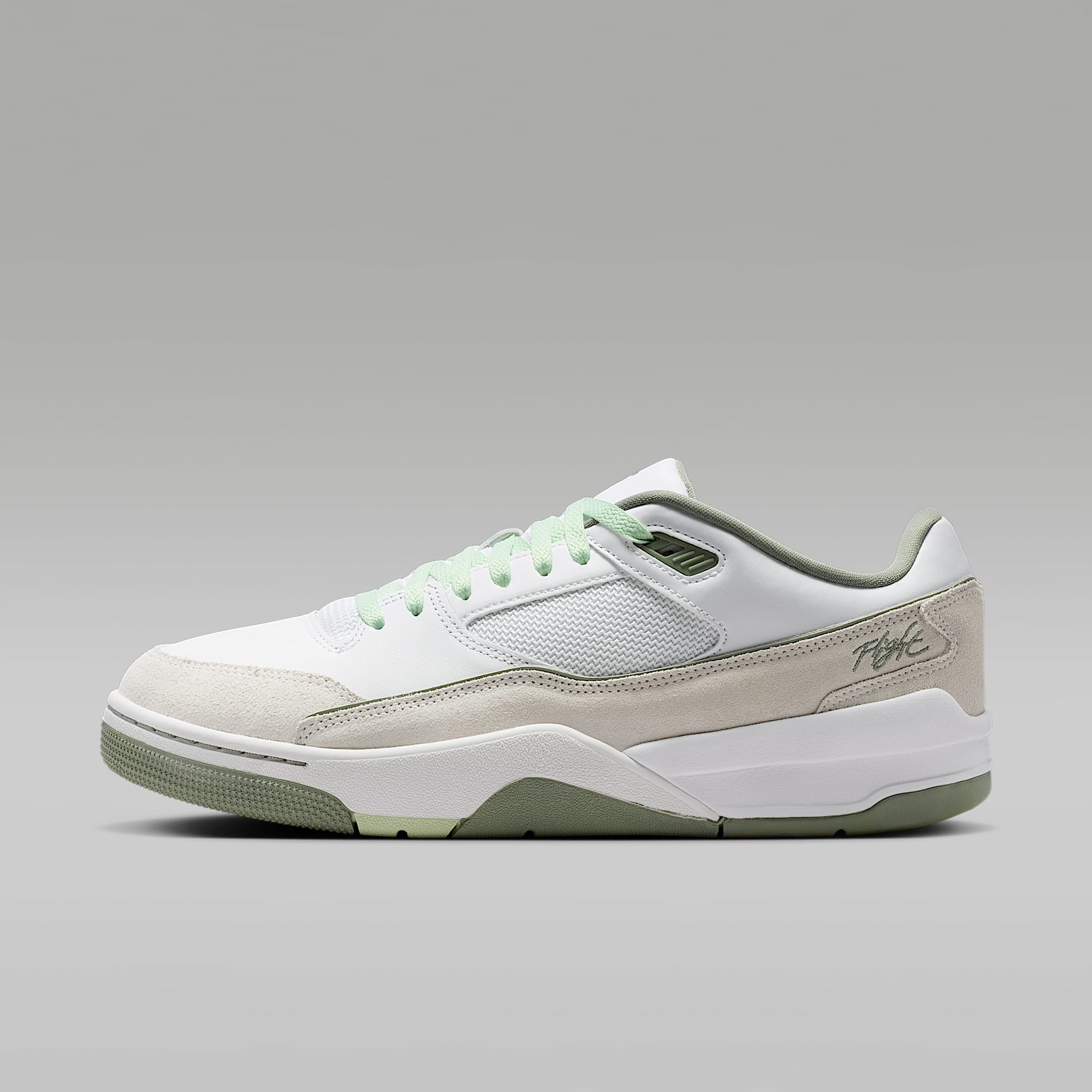 Jordan Flight Court Schuh (Herren) – Weiß/Swan/Jade Stone/Vintage Lichen