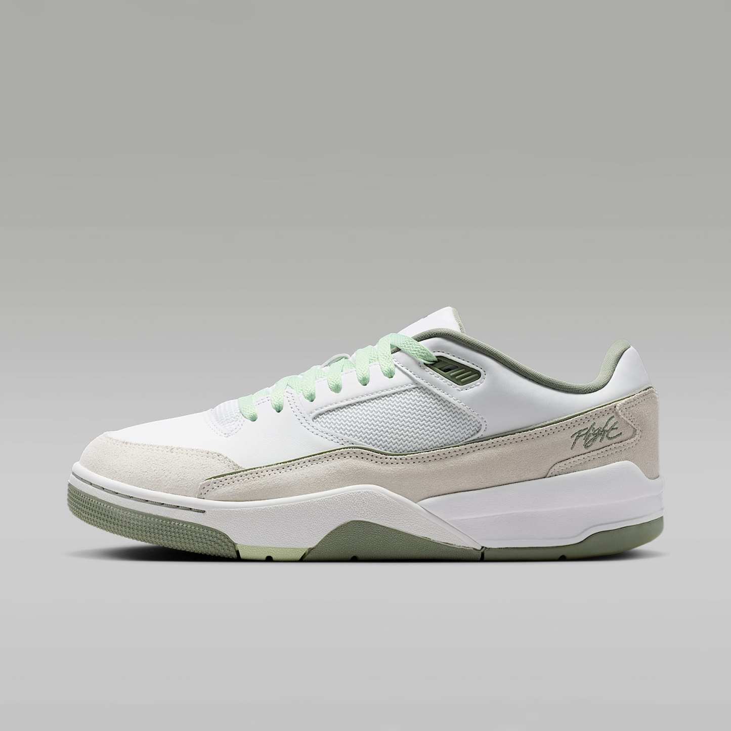 Jordan Flight Court Schuh (Herren) – Weiß/Swan/Jade Stone/Vintage Lichen
