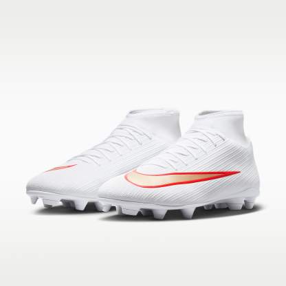 Nike Mercurial Superfly 11 Club High-Top-Fußballschuh für verschiedene Böden – Weiß/Bright Crimson/Blur