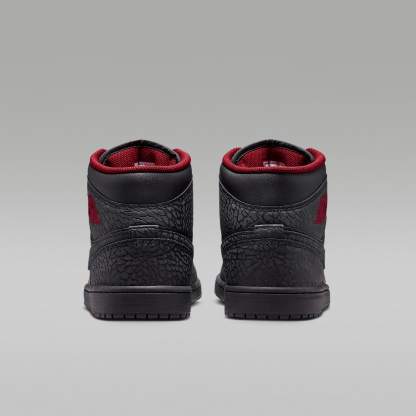 Air Jordan 1 Mid SE Schuh (Herren) – Schwarz/Schwarz/Tough Red