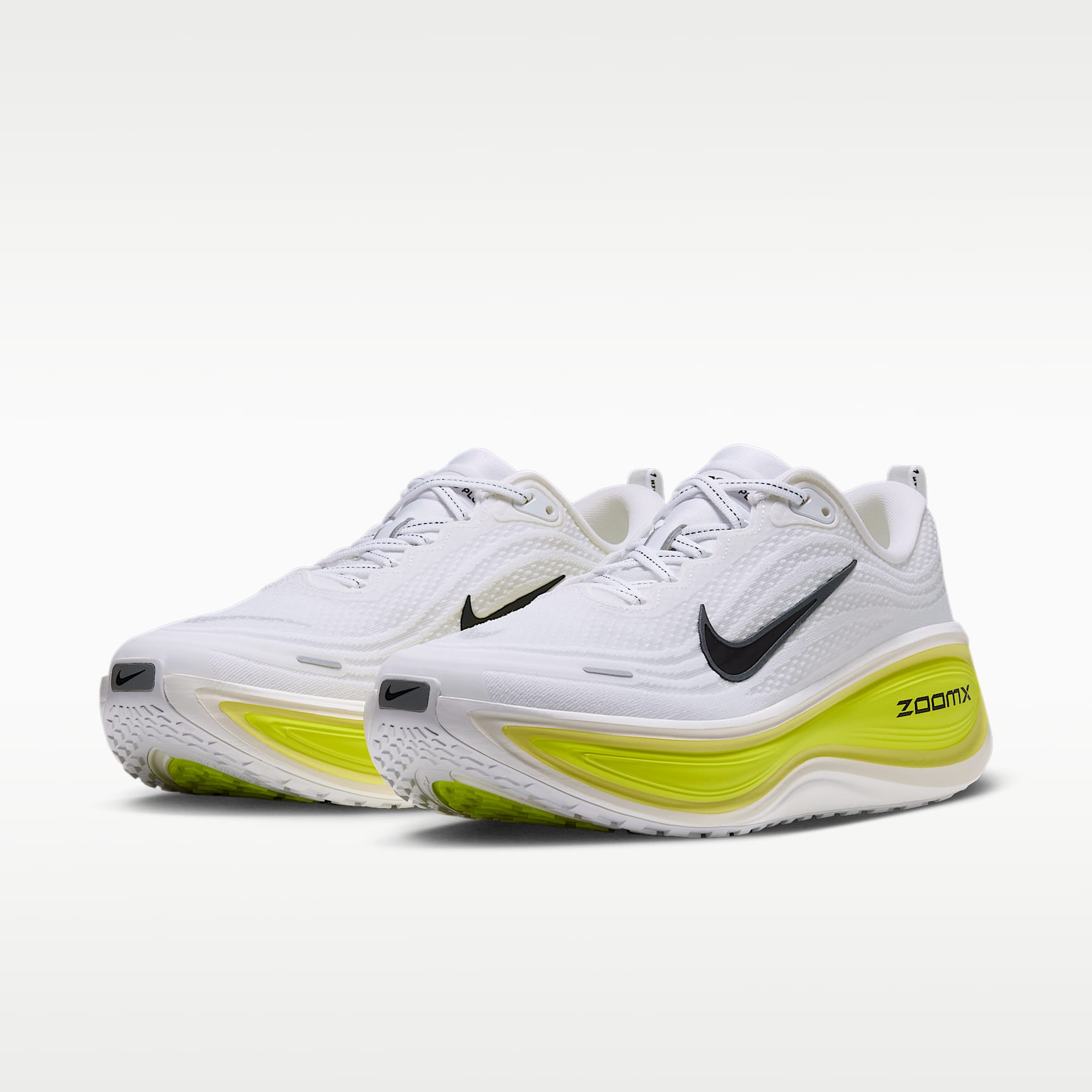 Nike Vomero Plus Straßenlaufschuh (Herren) – Weiß/Lemon Venom/Electric Yellow/Schwarz