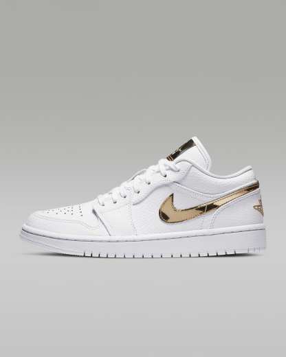Air Jordan 1 Low SE Damenschuh – Weiß/Weiß/Metallic Gold