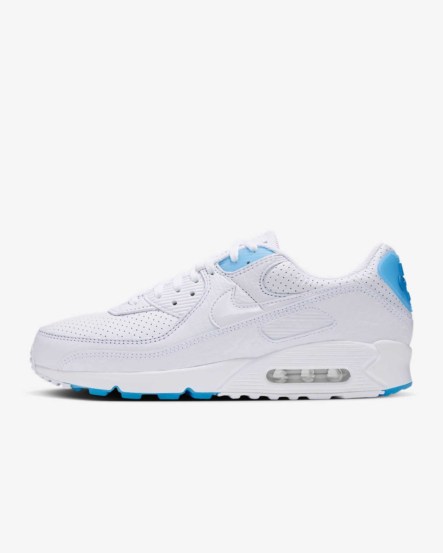 Nike Air Max 90 Schuh (Herren) – Weiß/Aurora Blue/Weiß