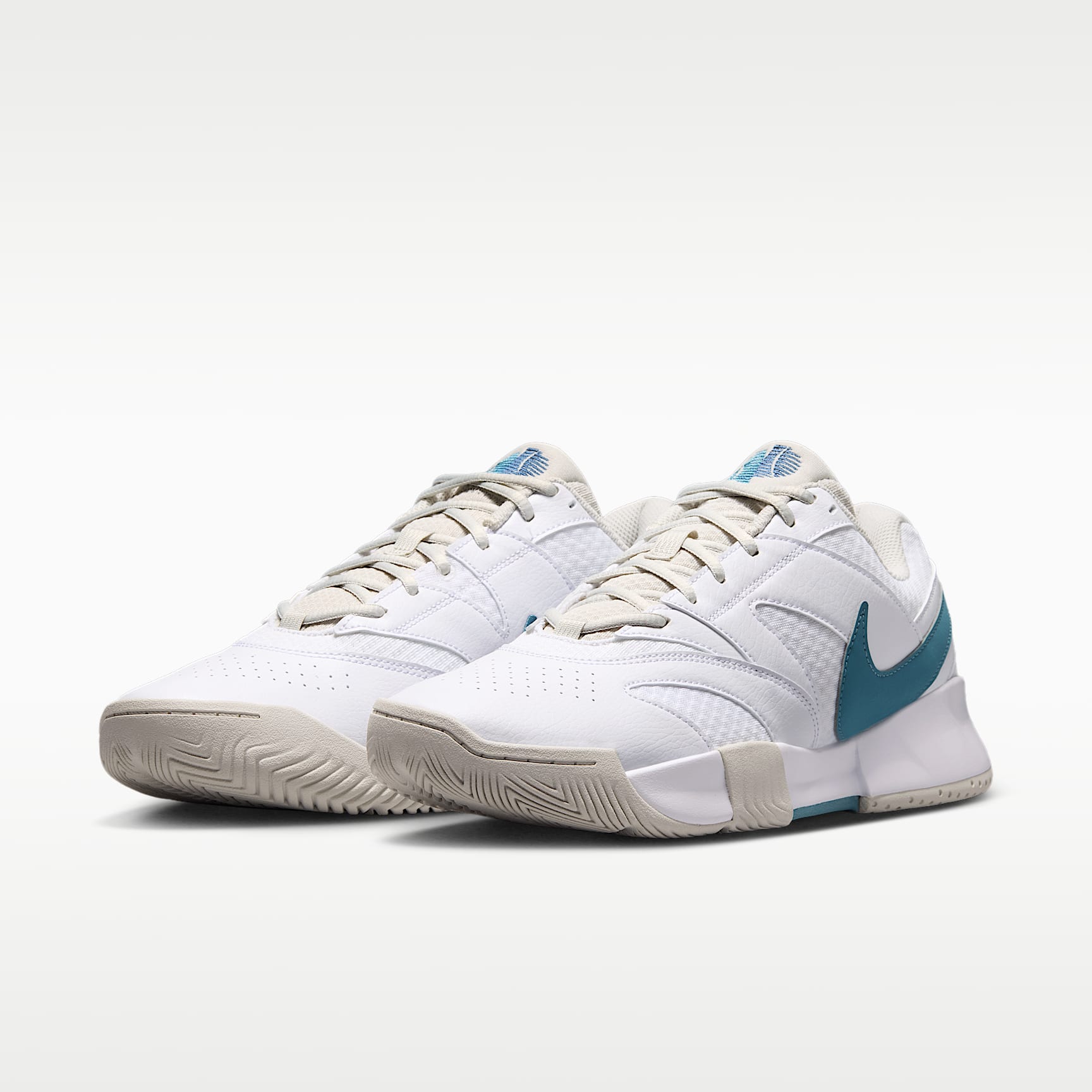 NikeCourt Lite 4 Herren-Tennisschuh – Weiß/Light Bone/New Slate/Smokey Blue