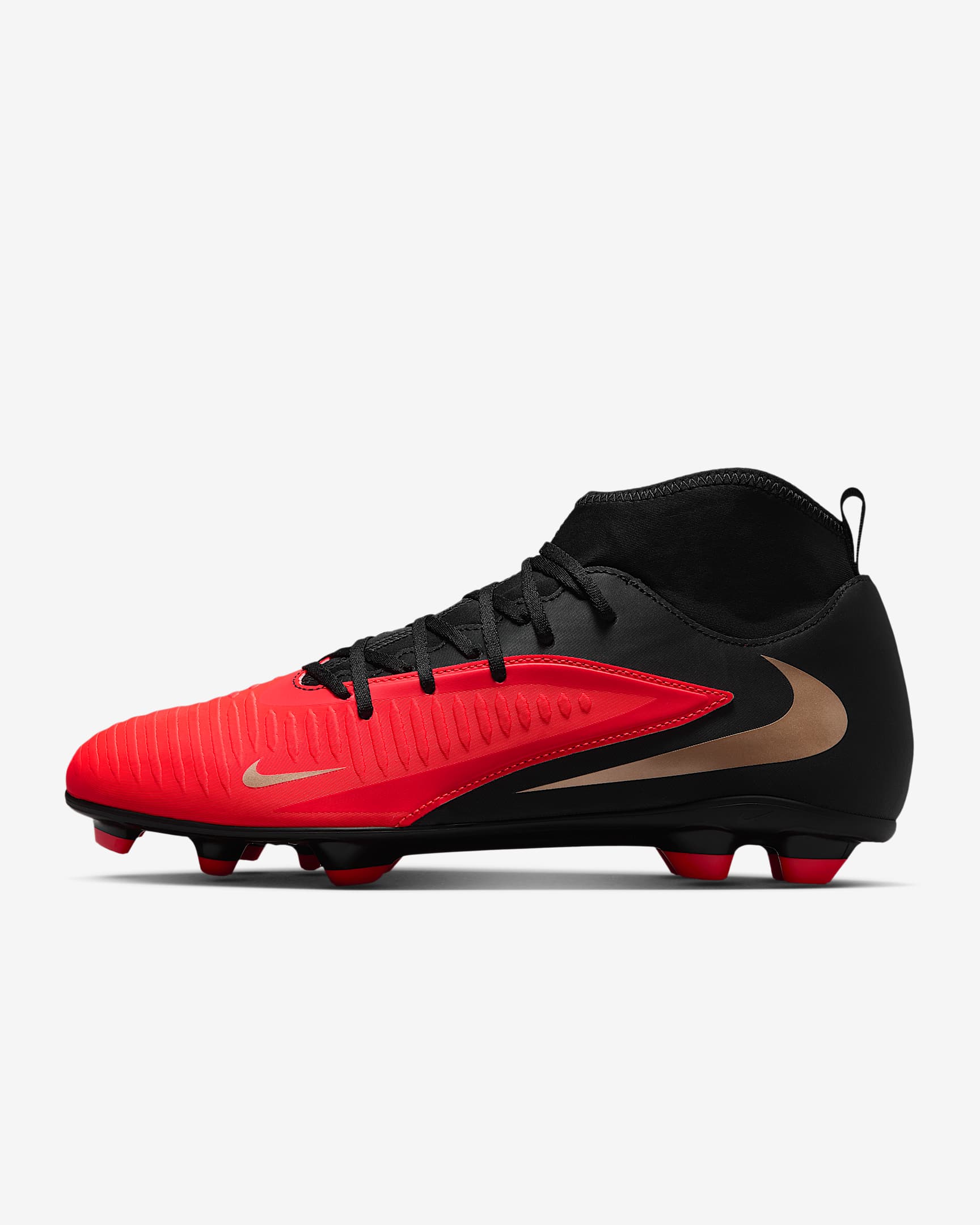 Nike Phantom 6 High Club Fußballschuh für verschiedene Böden – Bright Crimson/Schwarz/Blur