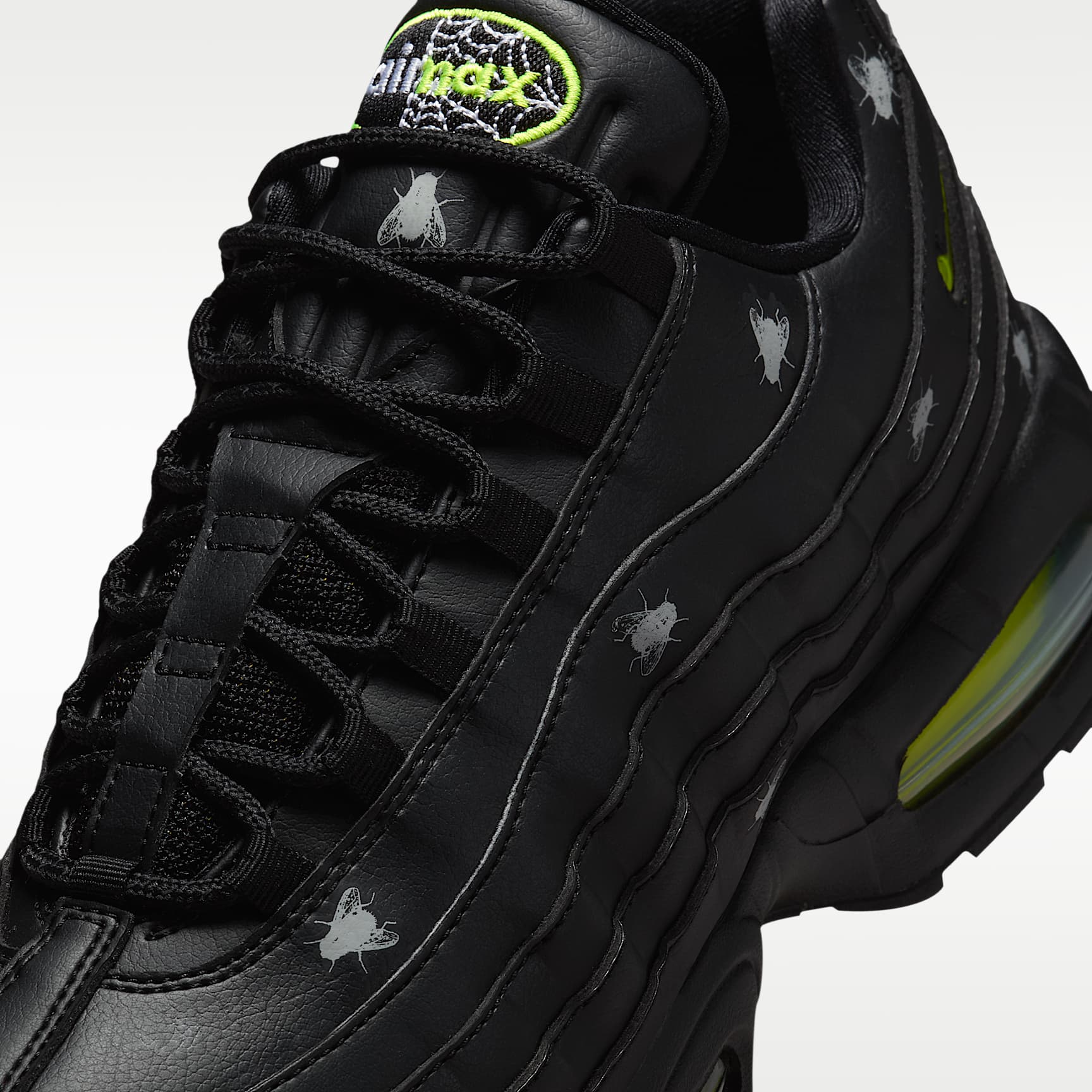 Nike Air Max 95 Premium Herrenschuh – Schwarz/Schwarz/Metallic Dark Grey/Neon Yellow