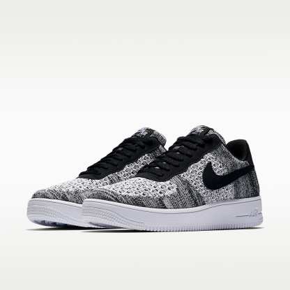 Nike Air Force 1 Flyknit 2.0 Schuh – Schwarz/Schwarz/Weiß/Pure Platinum