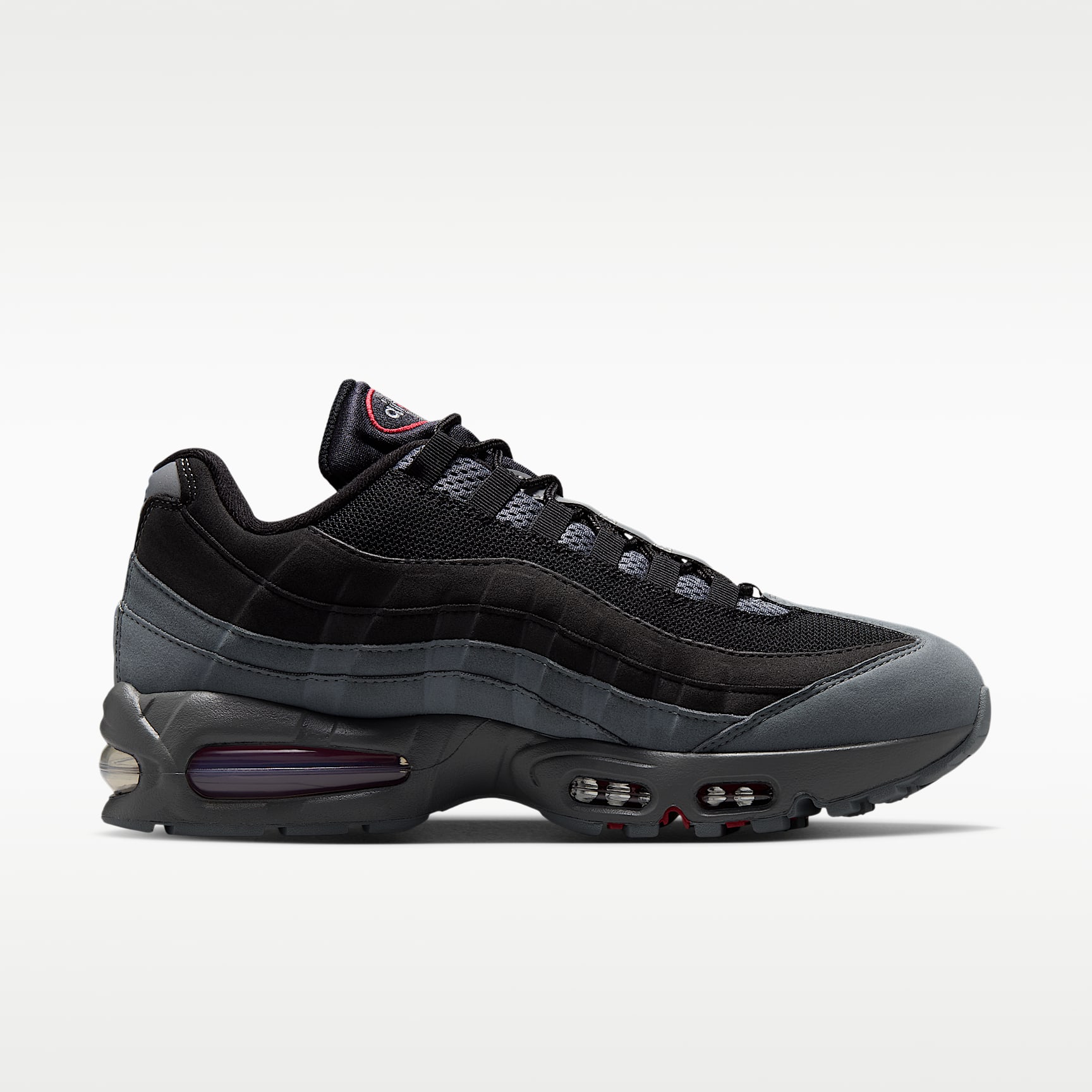 Nike Air Max 95 Big Bubble "OG" Schuh (Herren) – Schwarz/Smoke Grey/Dark Smoke Grey/Tough Red