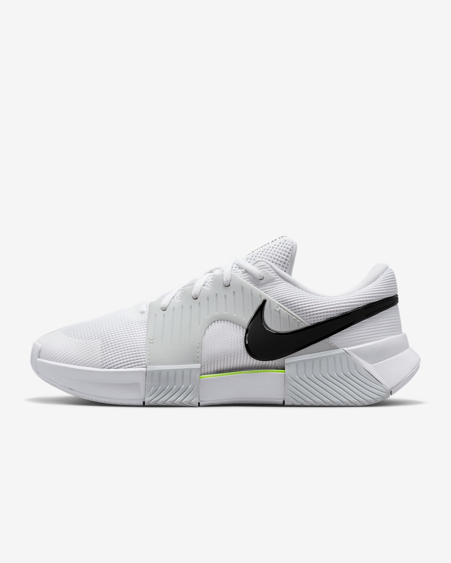 Nike GP Challenge 1.5 Hartplatz-Tennisschuh (Herren) – Weiß/Pure Platinum/Volt/Schwarz