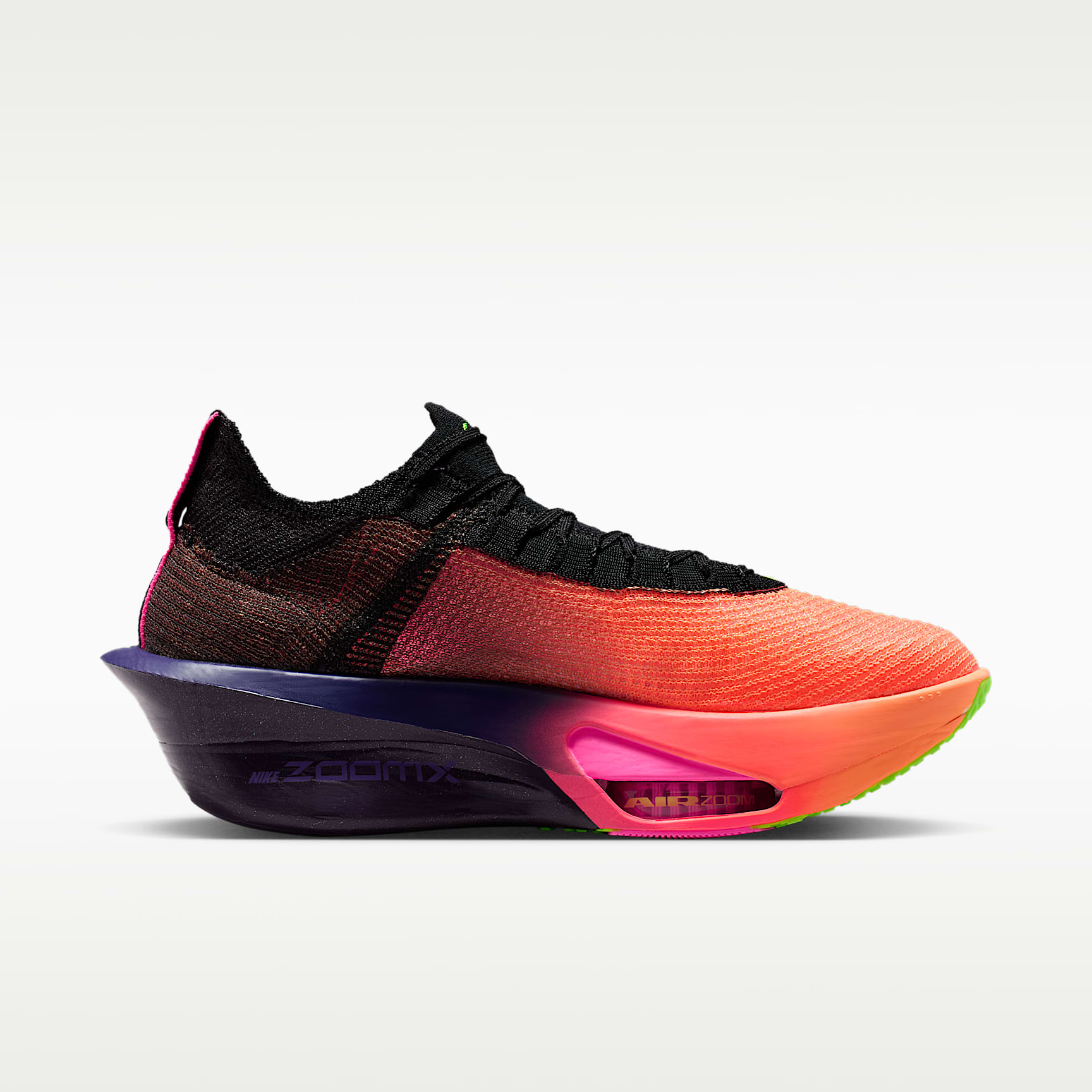Nike Alphafly 3 Glam Laufschuhe für Straßenwettkämpfe (Herren) – Orange Pulse/Purple Dynasty/Electric Green/Schwarz