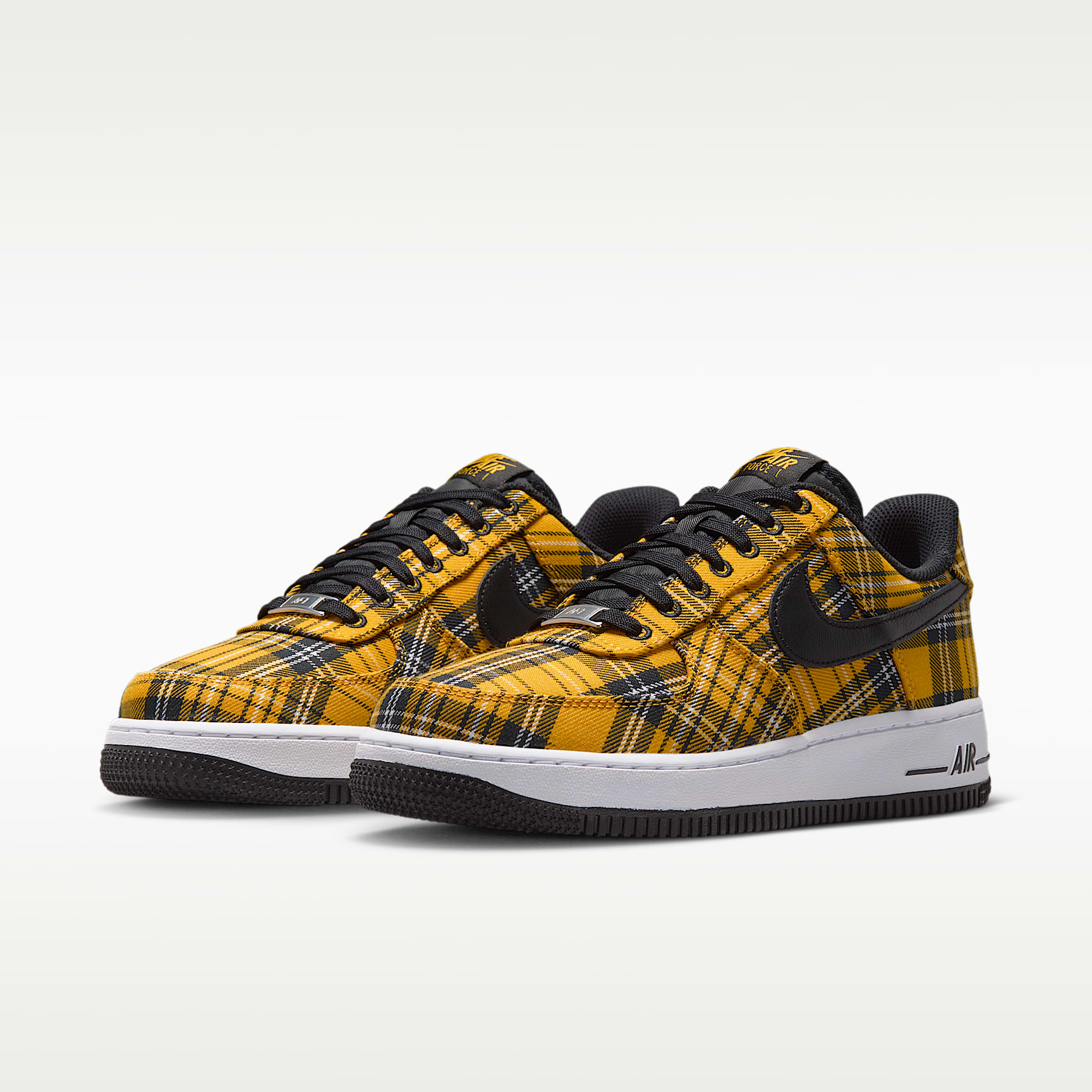 Nike Air Force 1 '07 "Plaid" Schuh (Damen) – Multi-Color/Yellow Ochre/Weiß/Schwarz