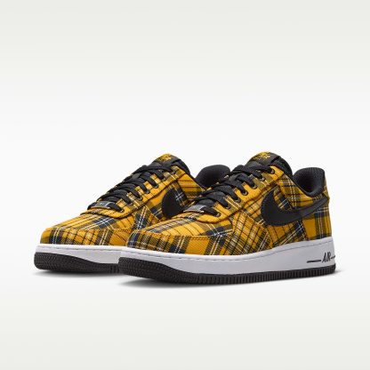 Nike Air Force 1 '07 "Plaid" Schuh (Damen) – Multi-Color/Yellow Ochre/Weiß/Schwarz