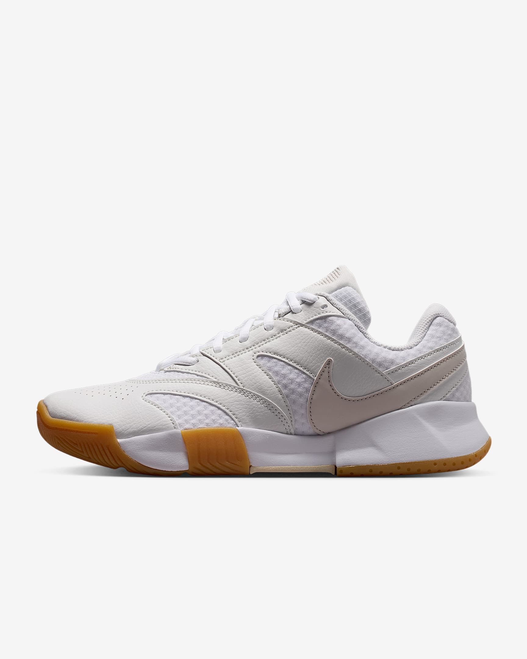 NikeCourt Lite 4 Tennisschuh für Hartplätze (Damen) – Weiß/Summit White/Linen/Light Orewood Brown