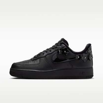 Nike Air Force 1 '07 "Florette" Schuh (Damen) – Schwarz/Off Noir/Metallic Silver/Schwarz