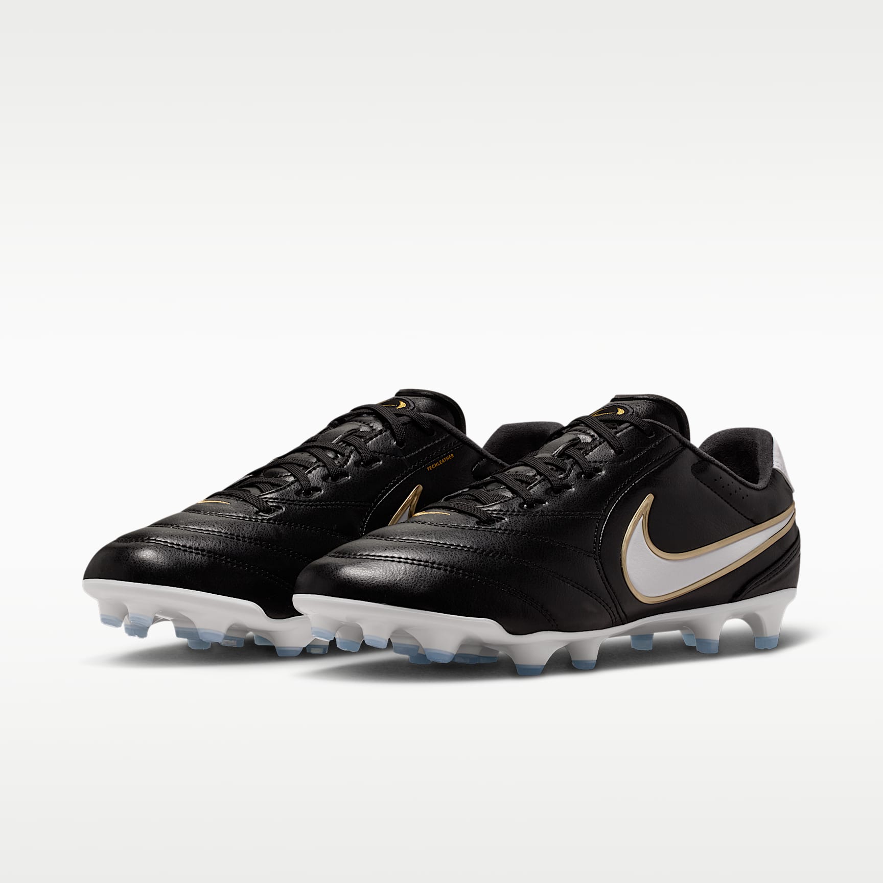 Nike Tiempo Ligera Pro Low-Top-Fußballschuh für normalen Rasen – Schwarz/Weiß