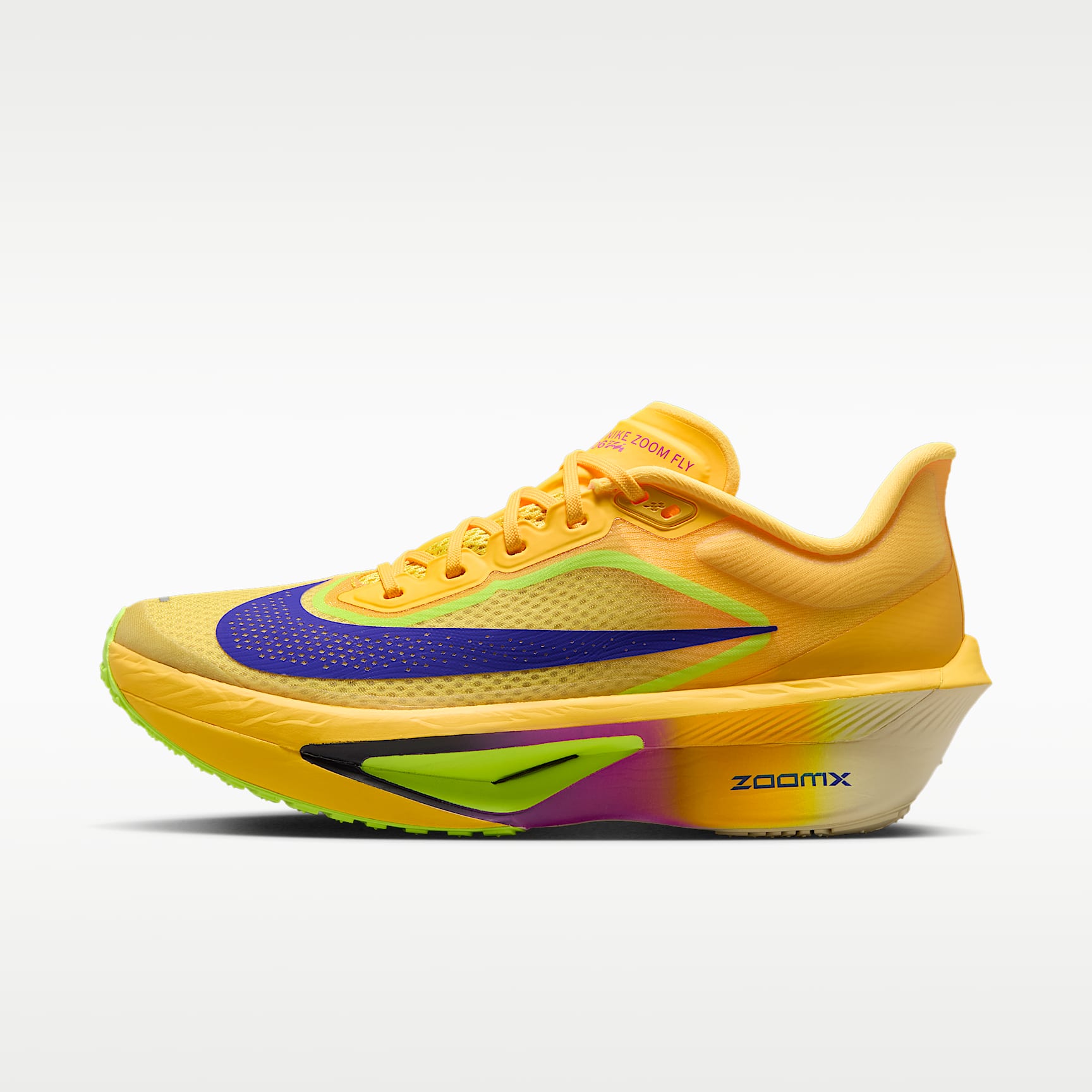 Nike Zoom Fly 6 Straßenlaufschuh für Wettkämpfe (Damen) – Citron Pulse/Volt Ice/Hyper Violet/Indigo Burst