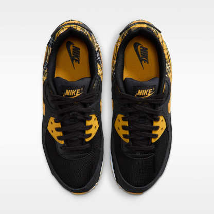 Nike Air Max 90 "Plaid" Schuh (Damen) – Schwarz/Weiß/Yellow Ochre