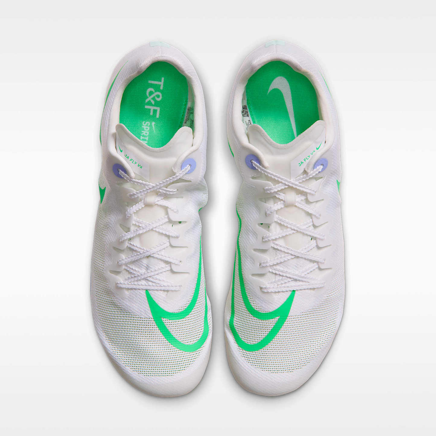 Nike Zoom Ja Fly 4 Laufspikes für Sprints – Summit White/Aluminum/Atomic Pink/Electro Green