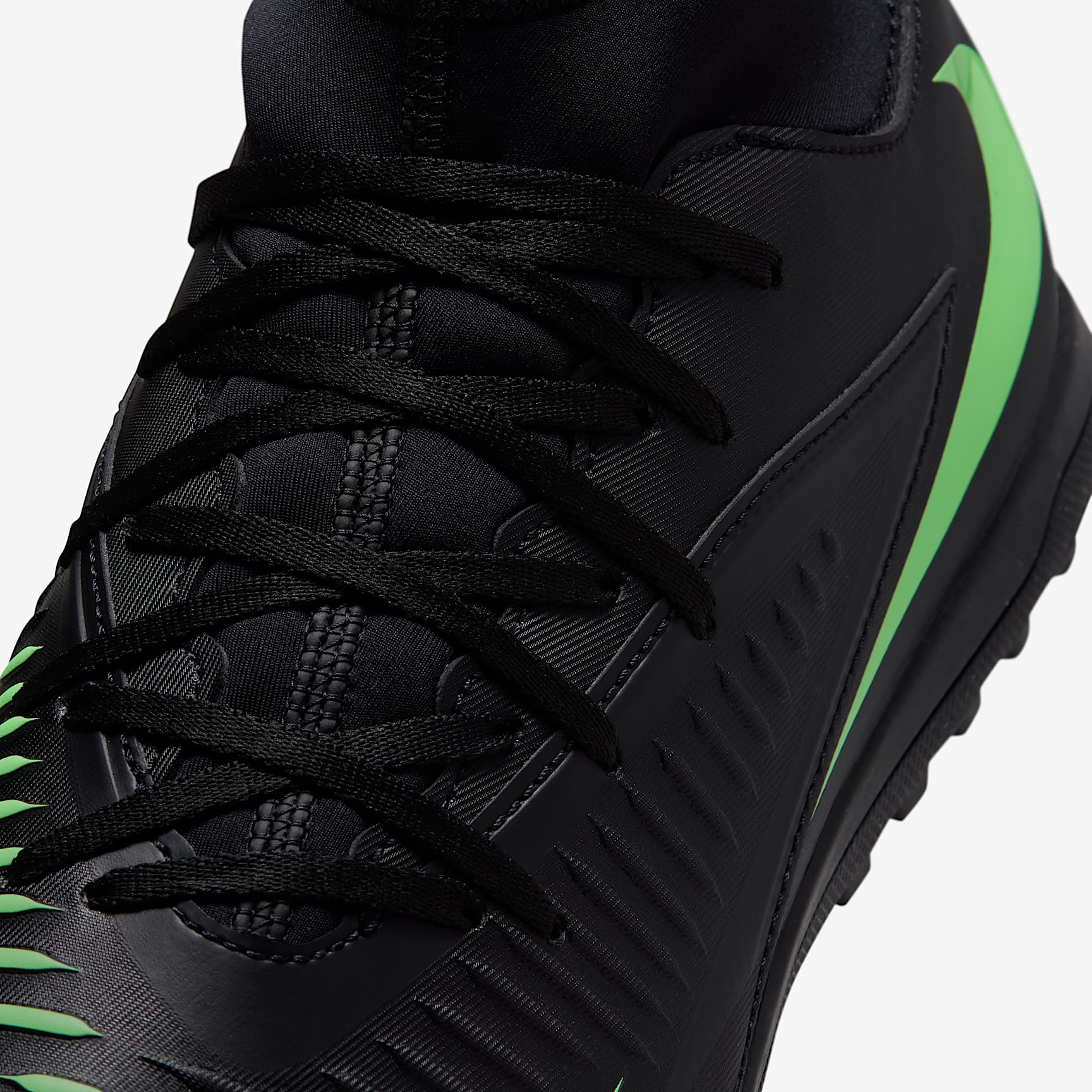 Nike Phantom 6 High Club Fußballschuh für Turf – Schwarz/Schwarz/Illusion Green