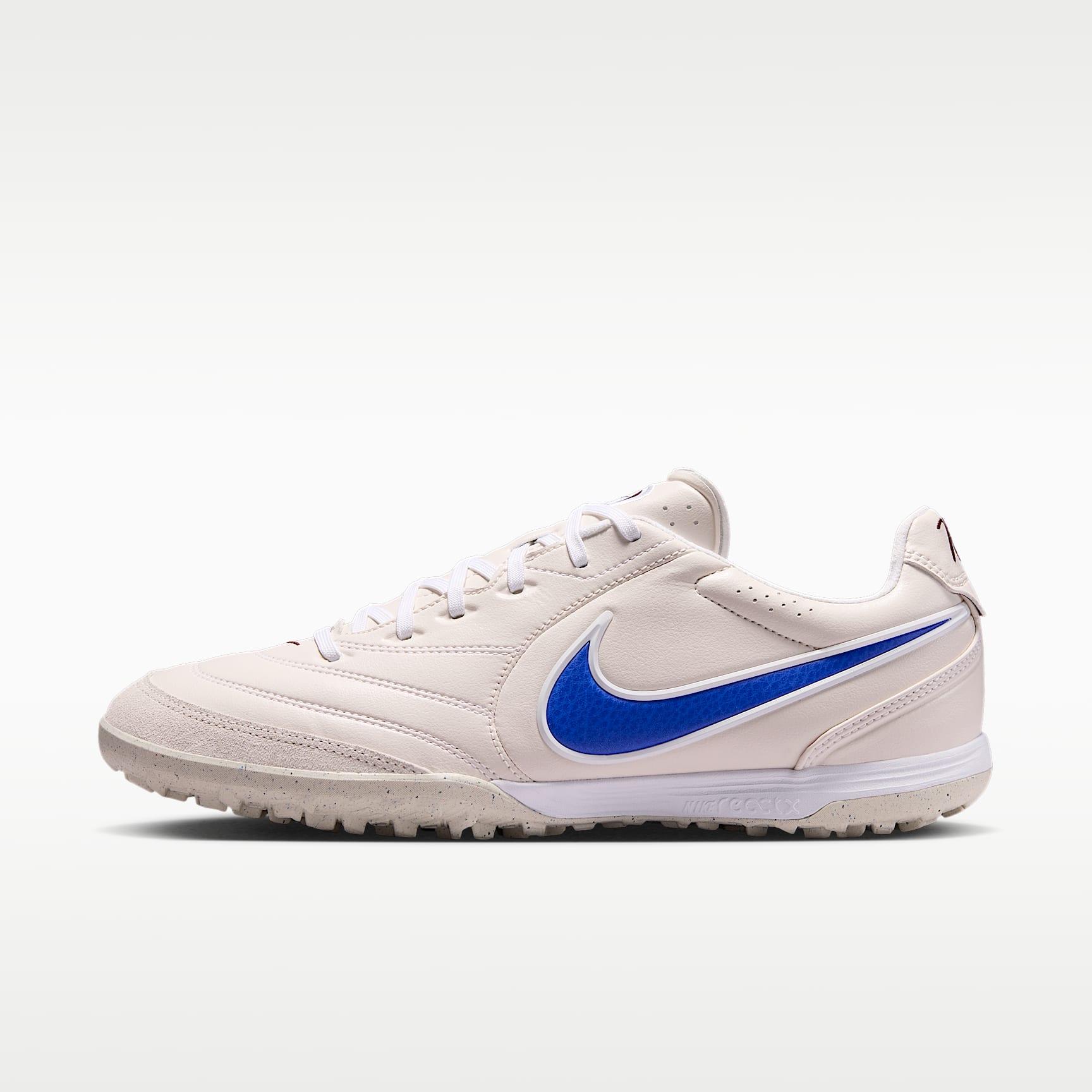 Nike Tiempo Ligera Pro Low-Top-Fußballschuh für Turf – Chalk/Weiß/Racer Blue