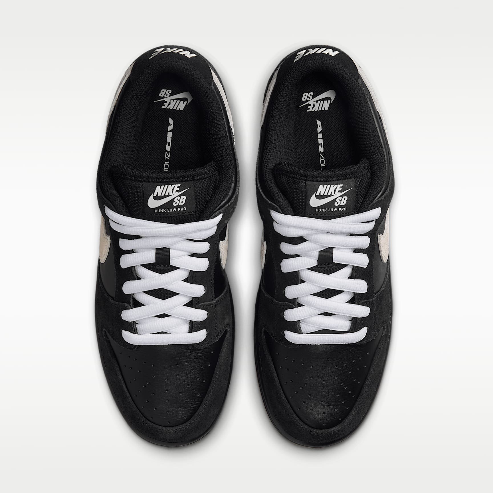 Nike SB Dunk Low Pro Skateboardschuh – Schwarz/Schwarz/Gum Light Brown/Weiß