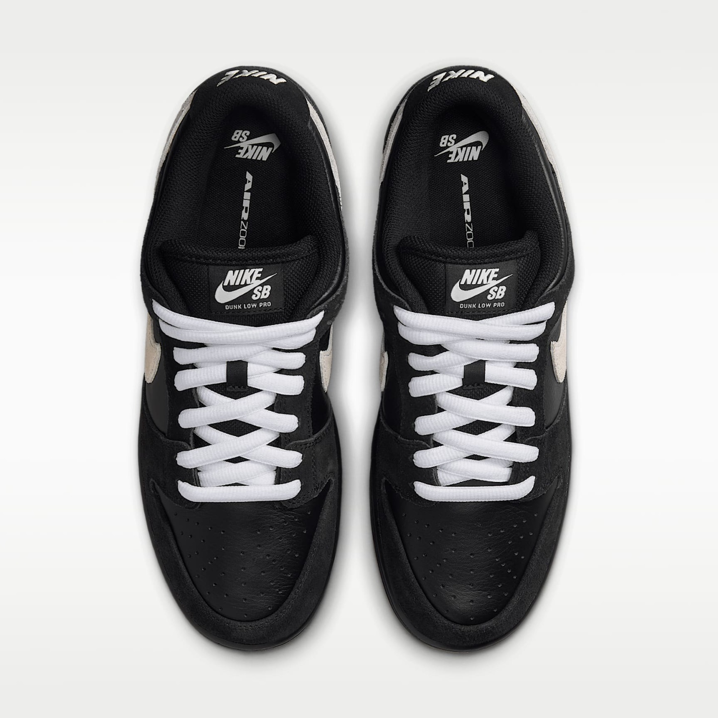 Nike SB Dunk Low Pro Skateboardschuh – Schwarz/Schwarz/Gum Light Brown/Weiß