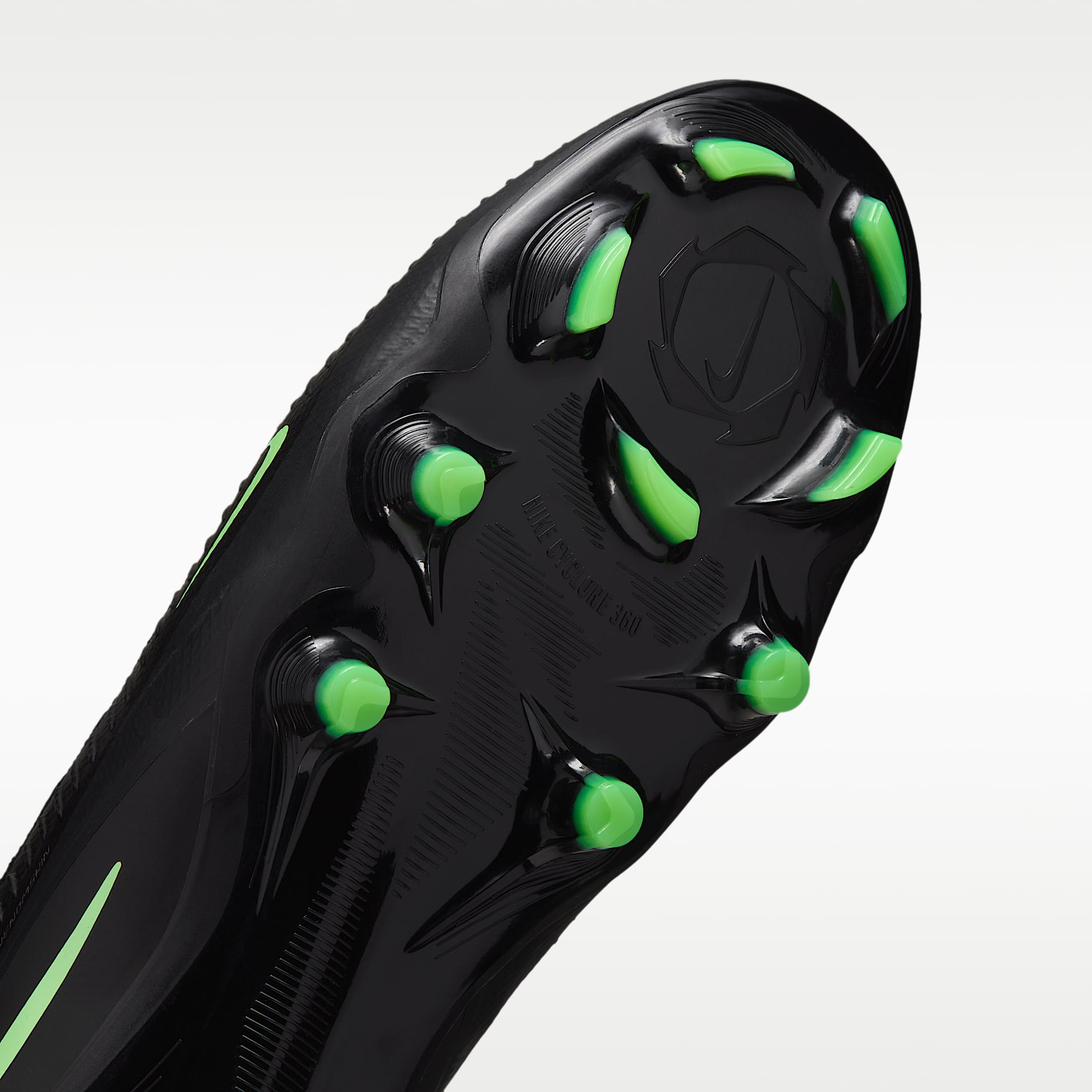 Nike Phantom 6 High Pro Fußballschuh für normalen Rasen – Schwarz/Schwarz/Illusion Green