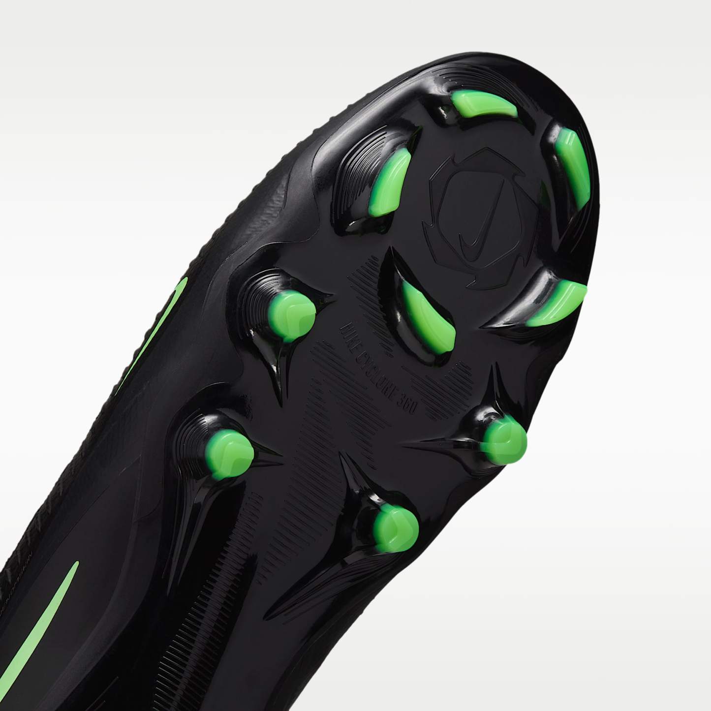 Nike Phantom 6 High Pro Fußballschuh für normalen Rasen – Schwarz/Schwarz/Illusion Green