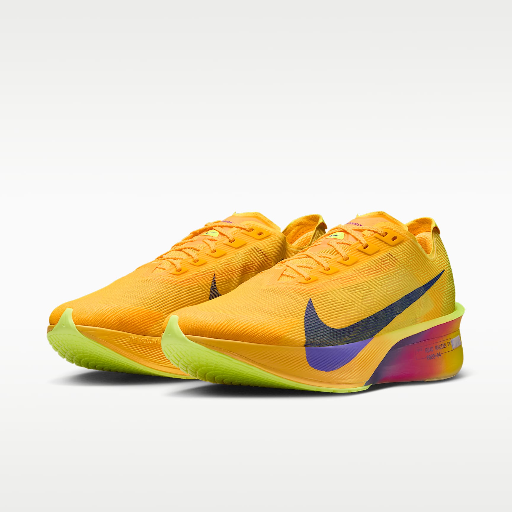 Nike Vaporfly 4 Straßenlaufschuh für Wettkämpfe (Herren) – Citron Pulse/Laser Orange/Volt Ice/Indigo Burst