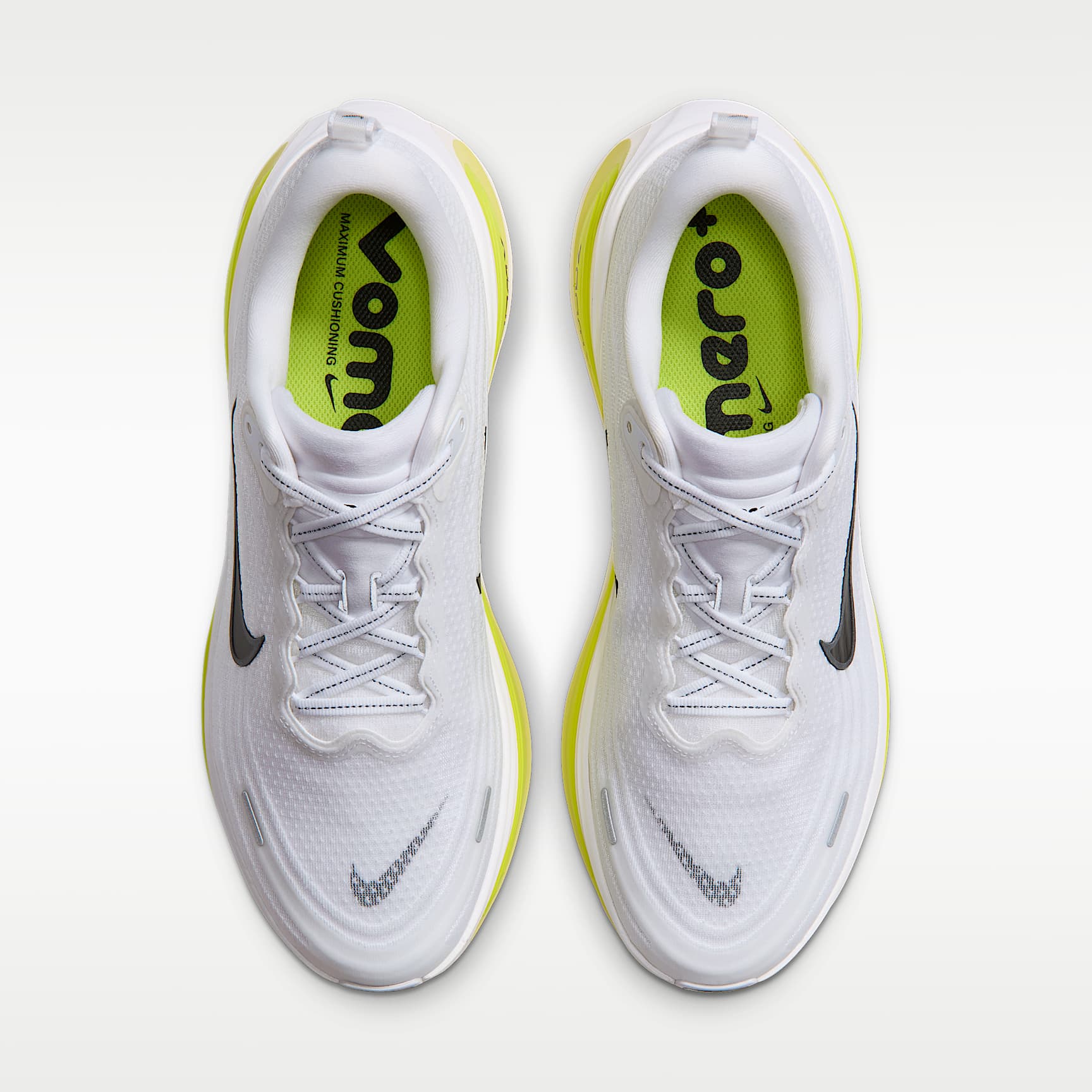 Nike Vomero Plus Straßenlaufschuh (Herren) – Weiß/Lemon Venom/Electric Yellow/Schwarz