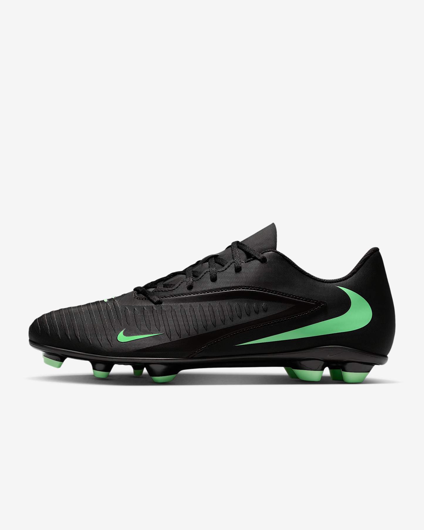 Nike Phantom 6 Low Club Fußballschuh für verschiedene Böden – Schwarz/Schwarz/Illusion Green