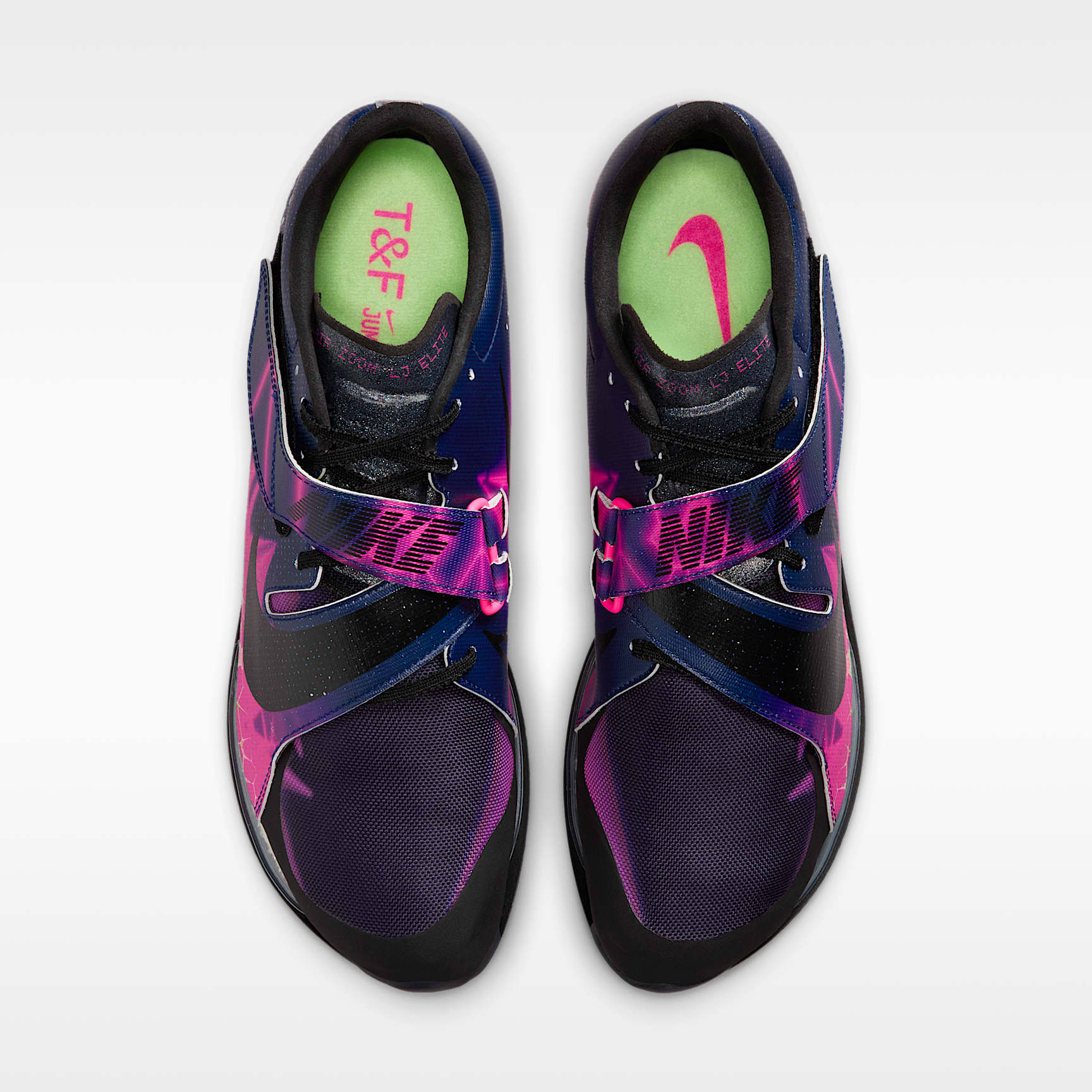 Nike Long Jump Elite Glam Leichtathletik-Sprung-Spikes – Pink Blast/Blue Void/Electric Green/Schwarz