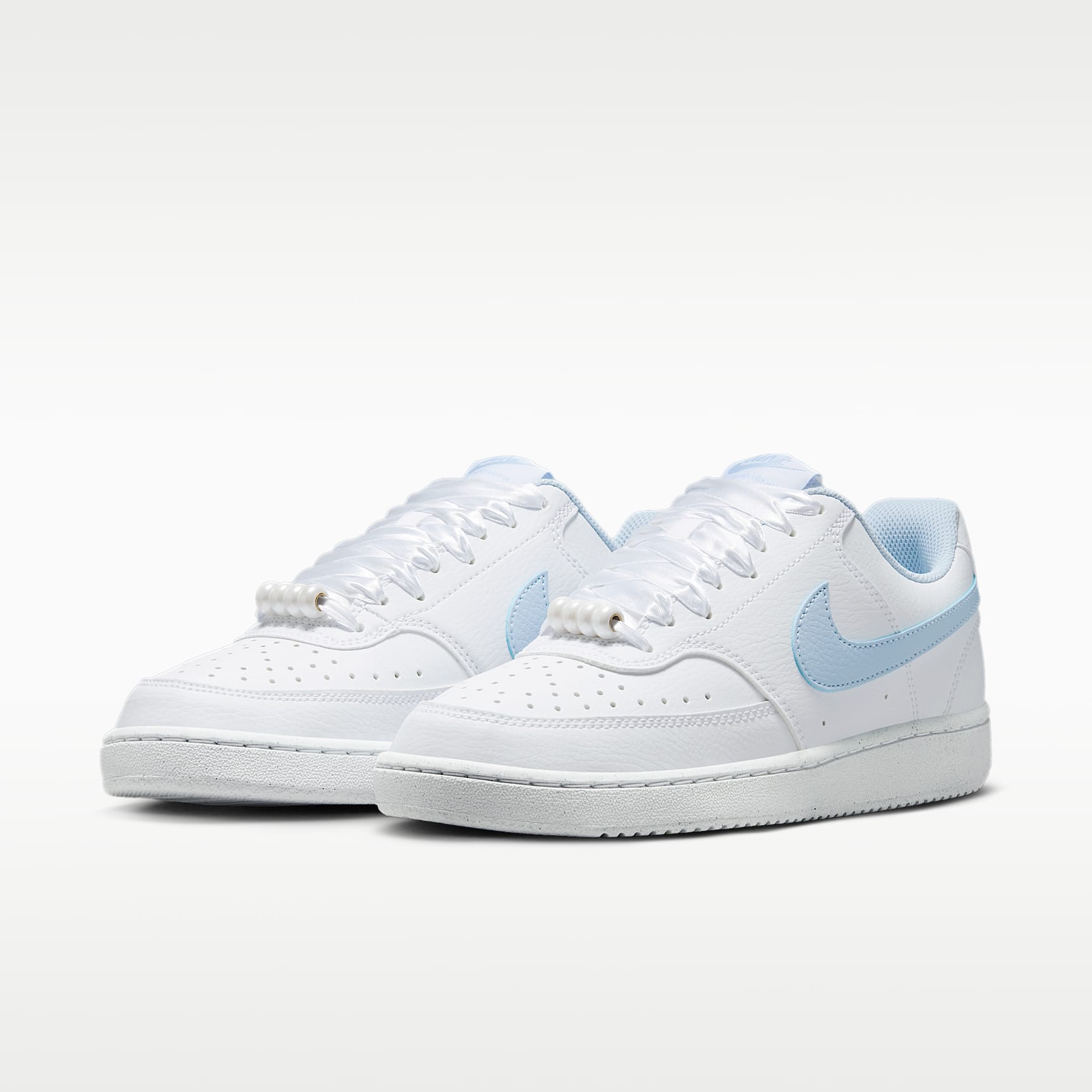 Nike Court Vision Low Schuh (Damen) – Weiß/Hydrogen Blue
