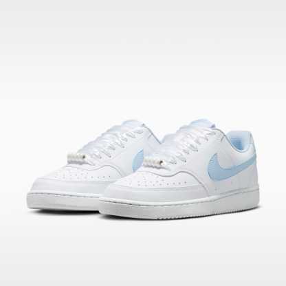 Nike Court Vision Low Schuh (Damen) – Weiß/Hydrogen Blue