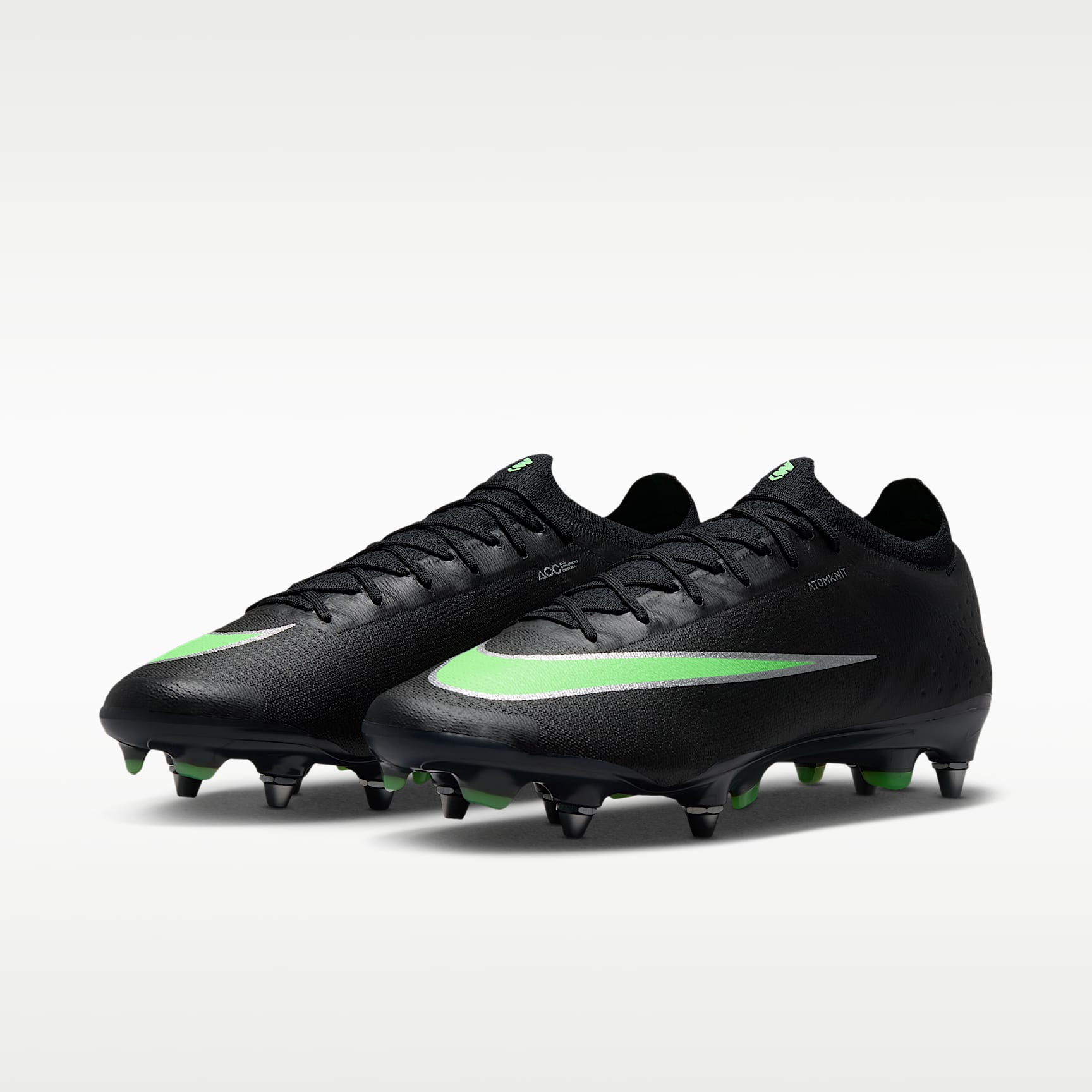 Nike Mercurial Vapor 17 Elite Low-Top-Fußballschuh für weichen Rasen – Schwarz/Schwarz/Illusion Green
