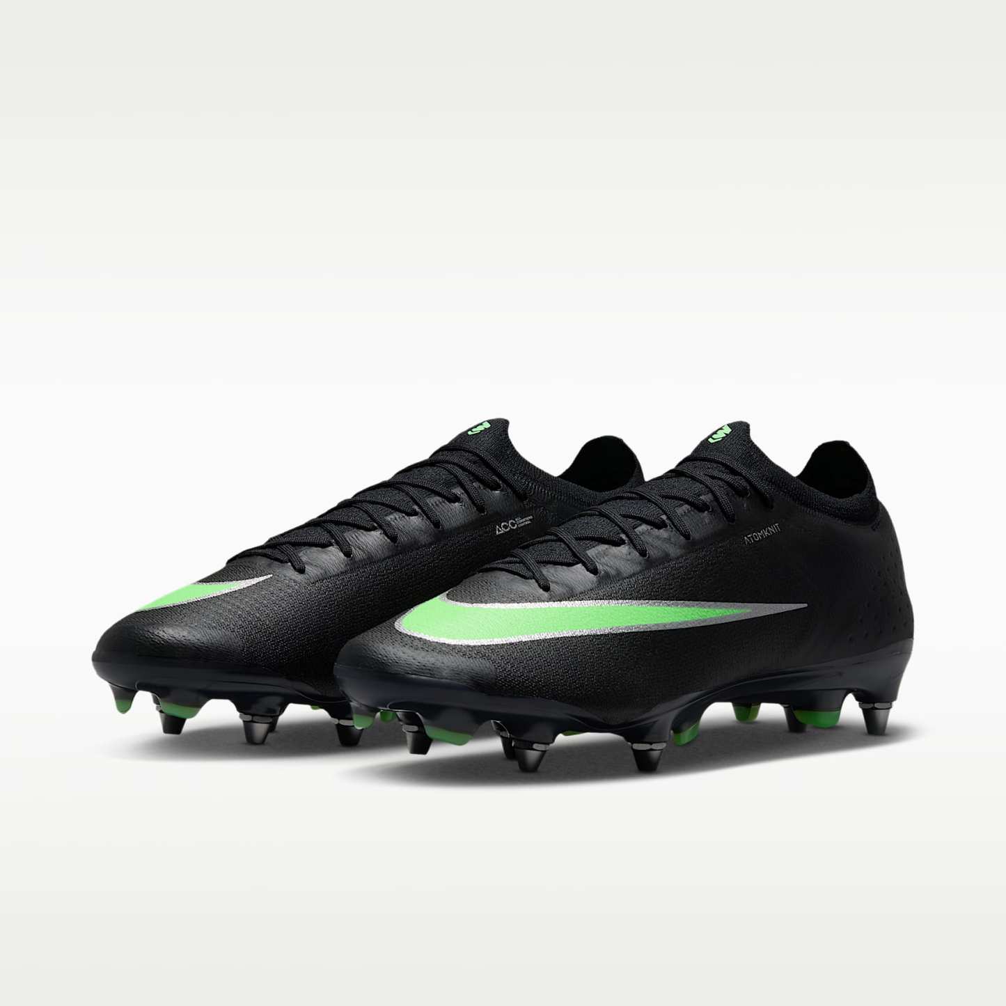 Nike Mercurial Vapor 17 Elite Low-Top-Fußballschuh für weichen Rasen – Schwarz/Schwarz/Illusion Green