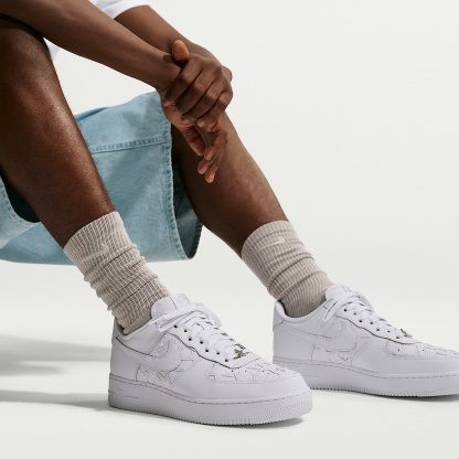 Nike Air Force 1 '07 Edge Herrenschuh – Weiß/Metallic Silver/Weiß
