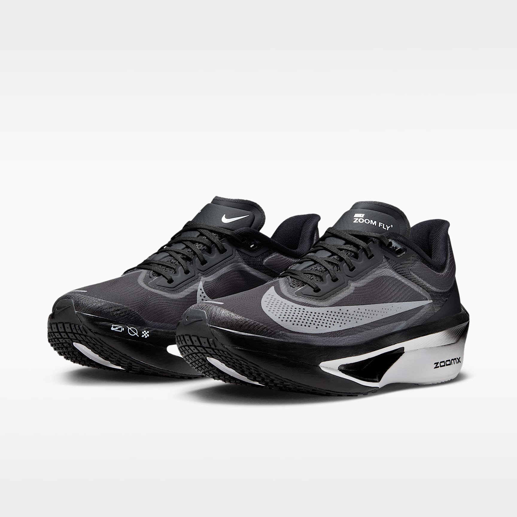 Nike Zoom Fly 6 Straßenlaufschuh für Wettkämpfe (Damen) – Schwarz/Light Smoke Grey/Weiß